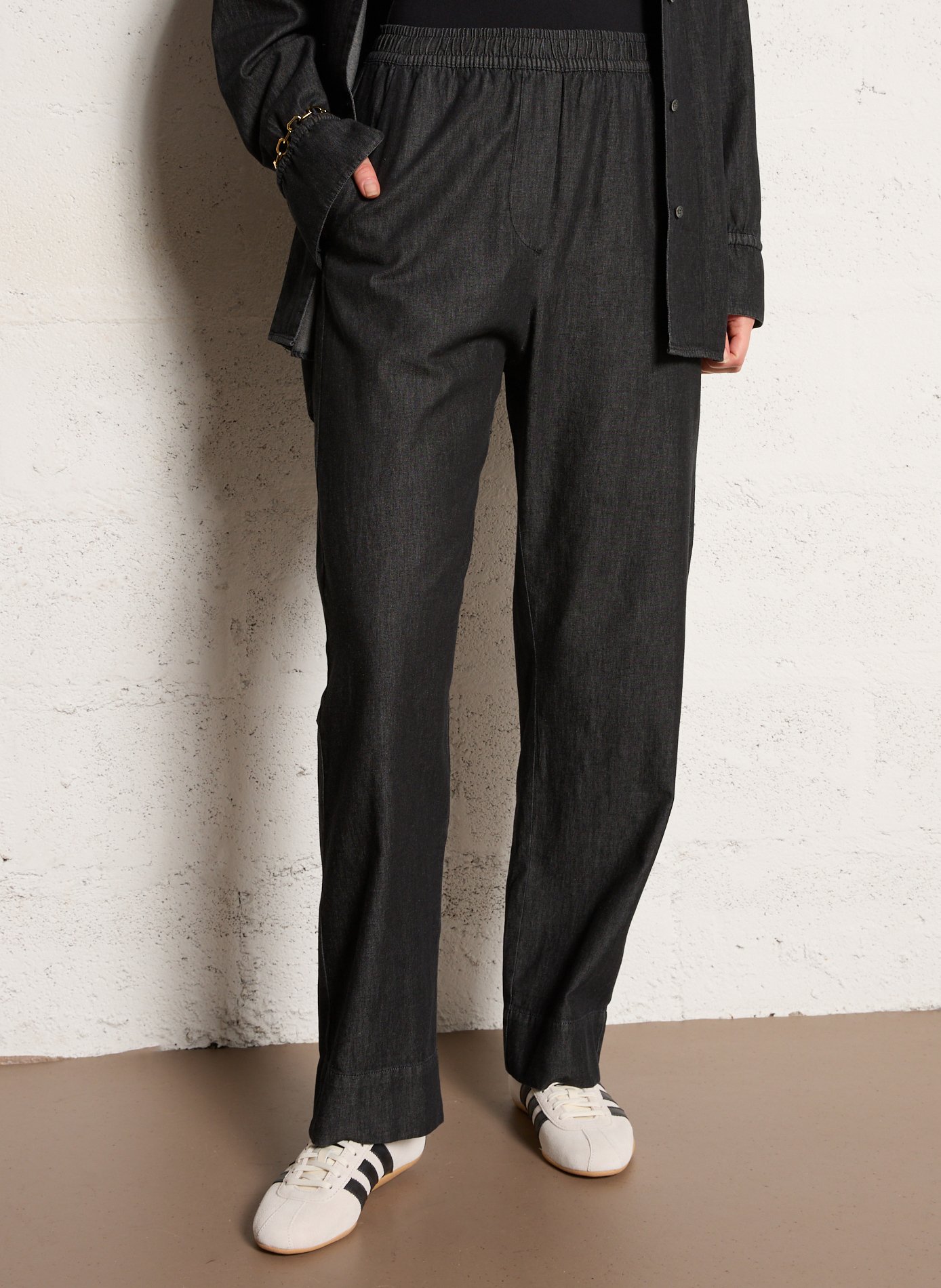 Rechte spijkerbroek van katoen RUE DE TOKYO Zwart