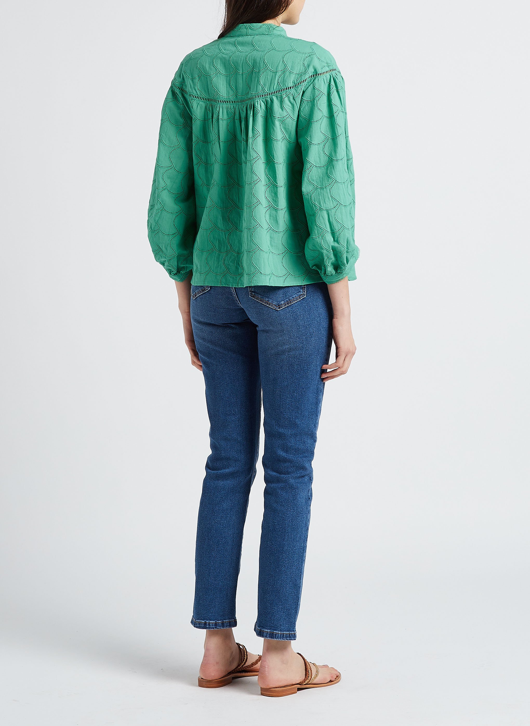 Straight Cut Jeans mit mittelhohem Bund aus Baumwolldenim VILA Blau