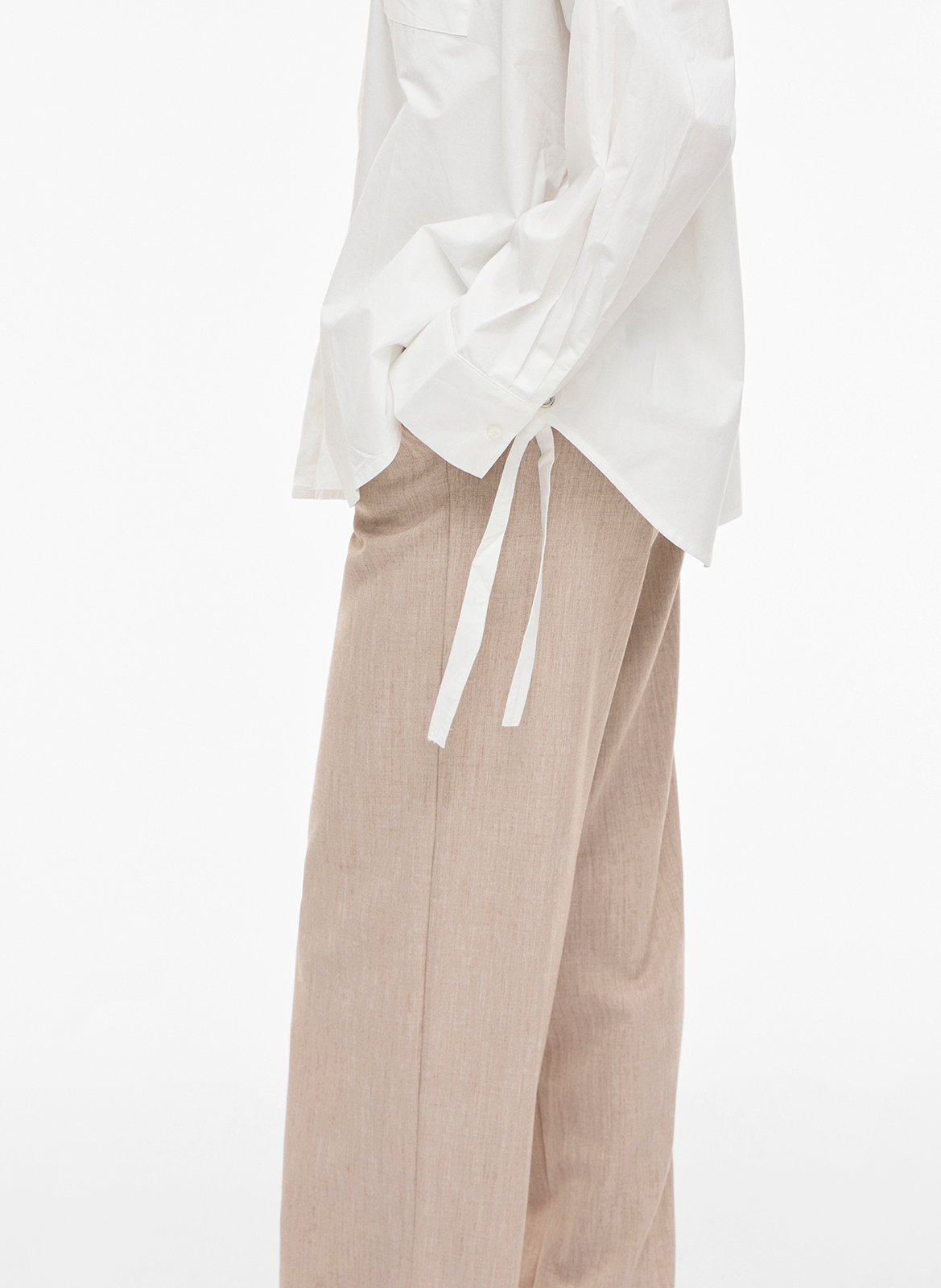 Chemise col classique en coton VILA Beige