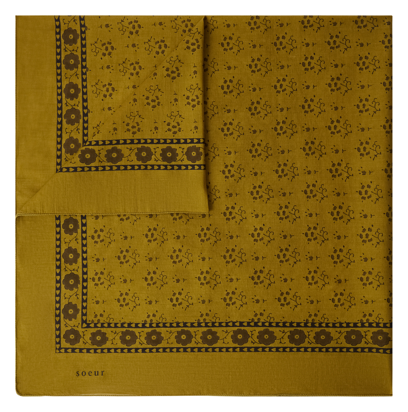 Foulard carré imprimé en coton SOEUR