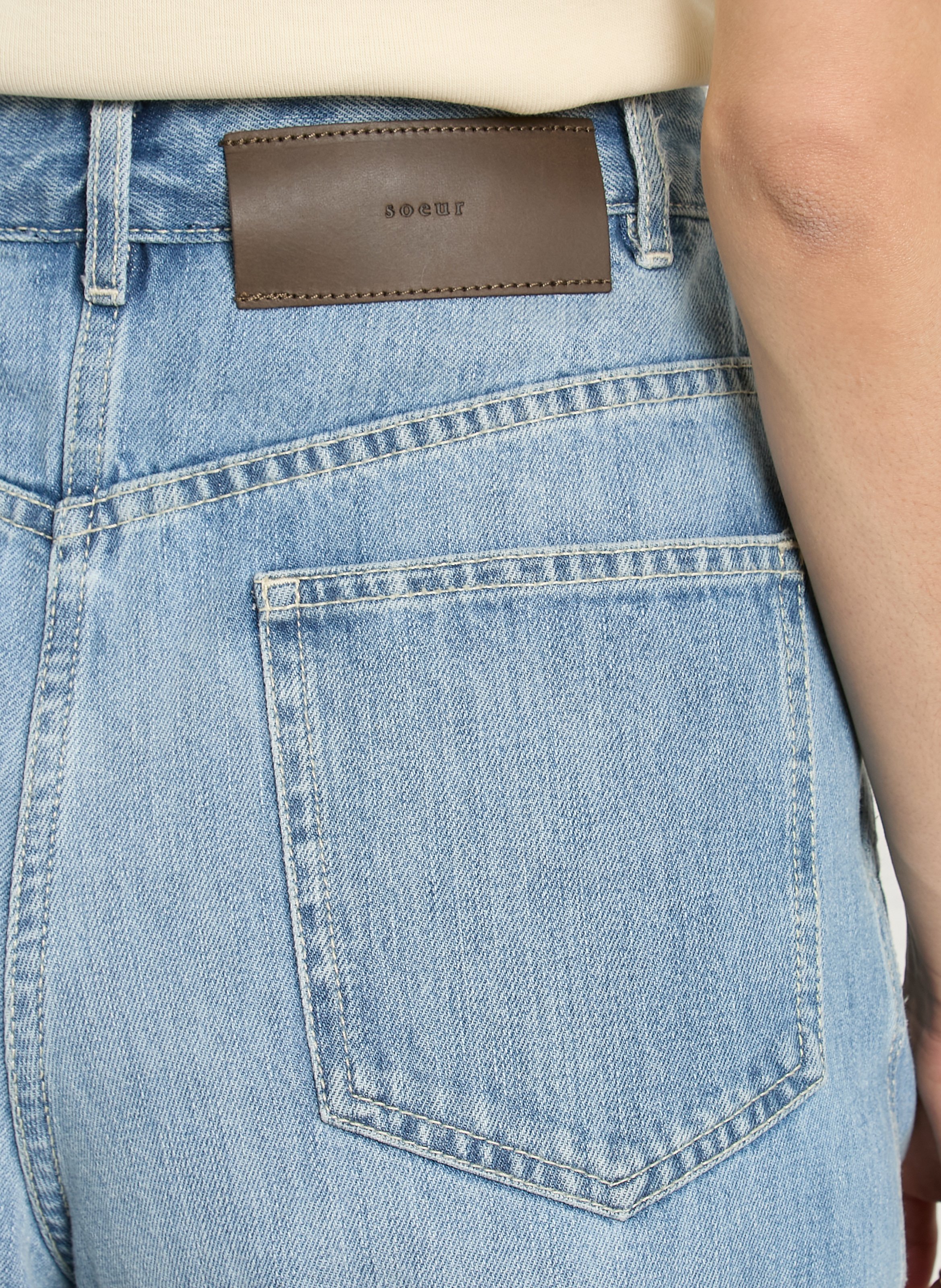 Alessia stretch cotton denim shorts SOEUR Blue