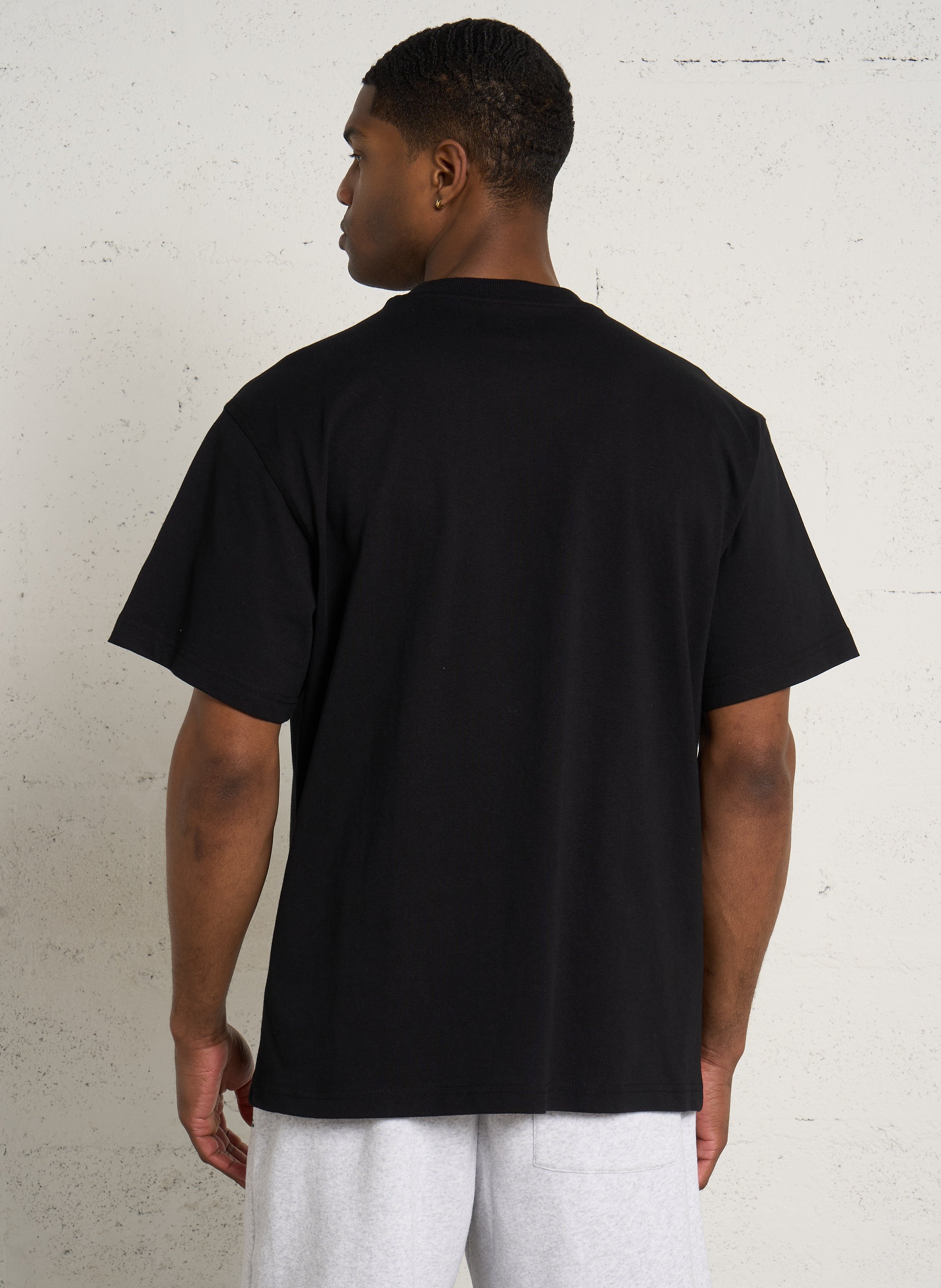 Ruimvallend, katoenen T-shirt met ronde hals en borduursel DICKIES Zwart