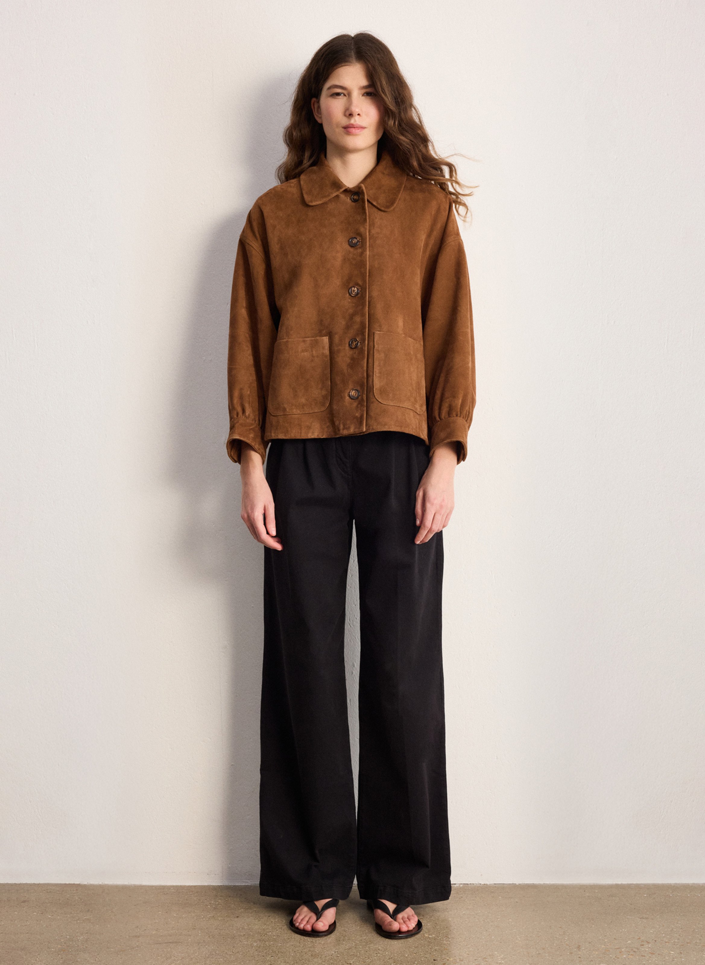 Lammlederblouson mit klassischem Kragen PABLO Braun