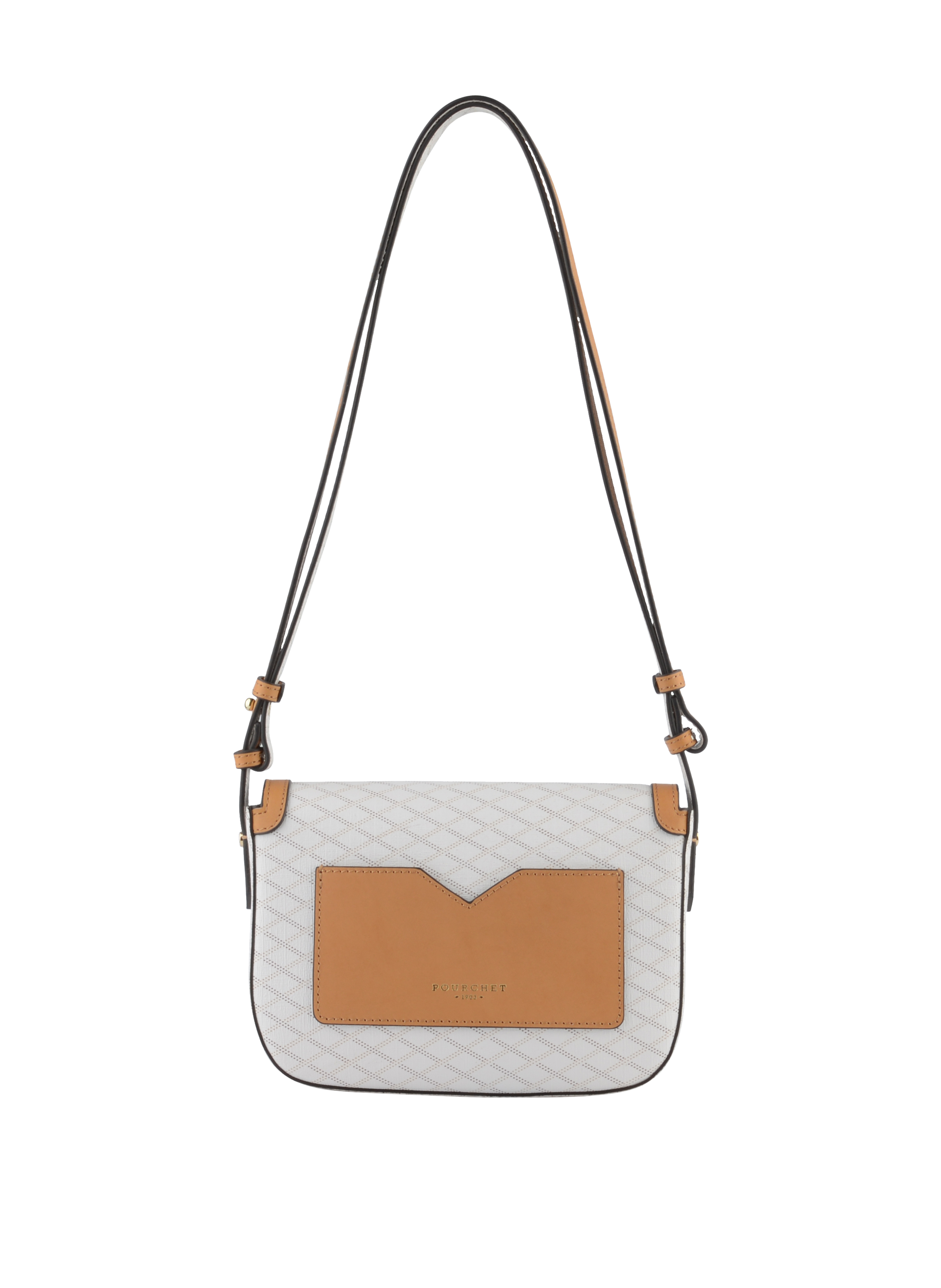 Coated canvas shoulder bag POURCHET White