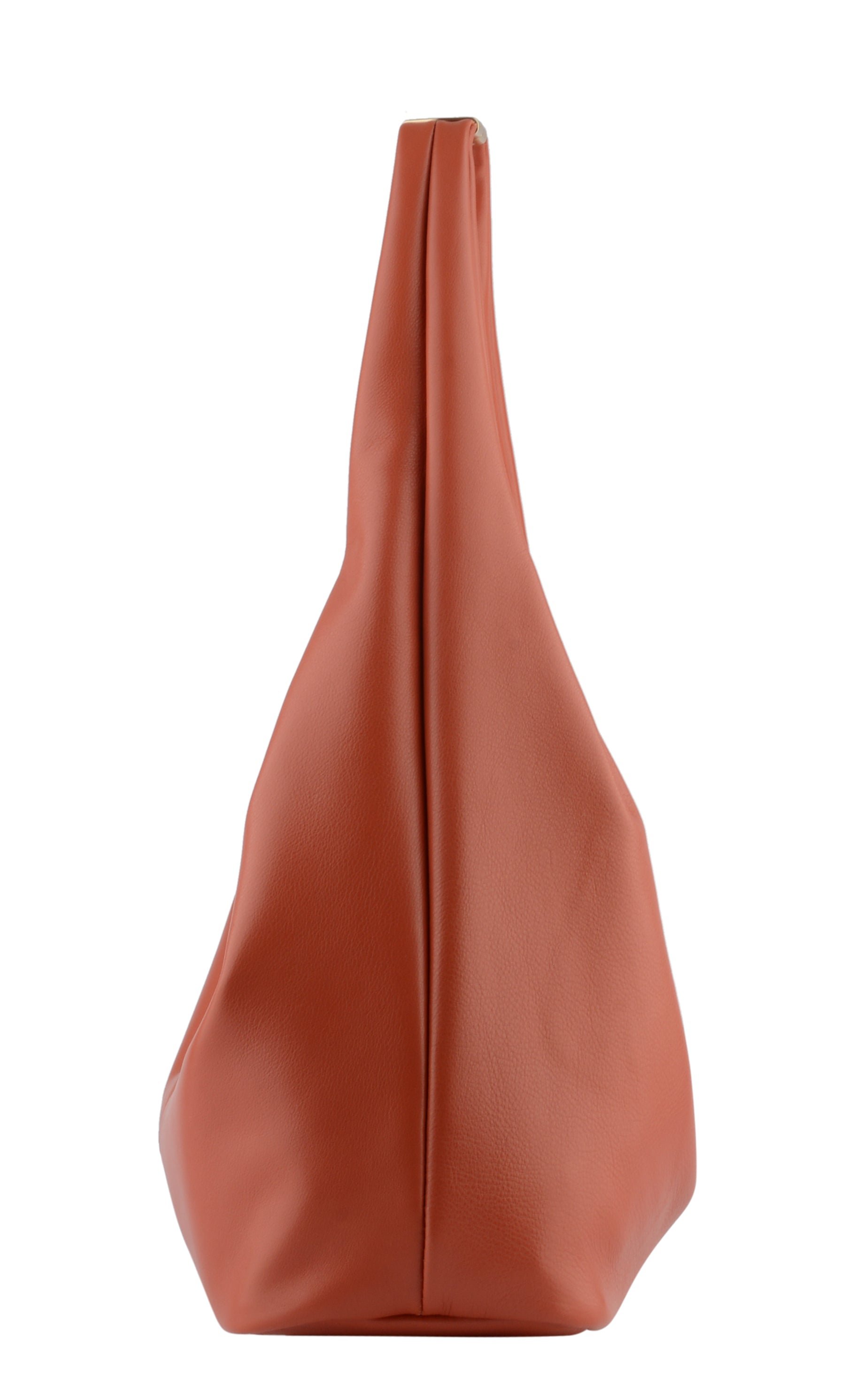 Calfskin leather shoulder bag POURCHET Orange