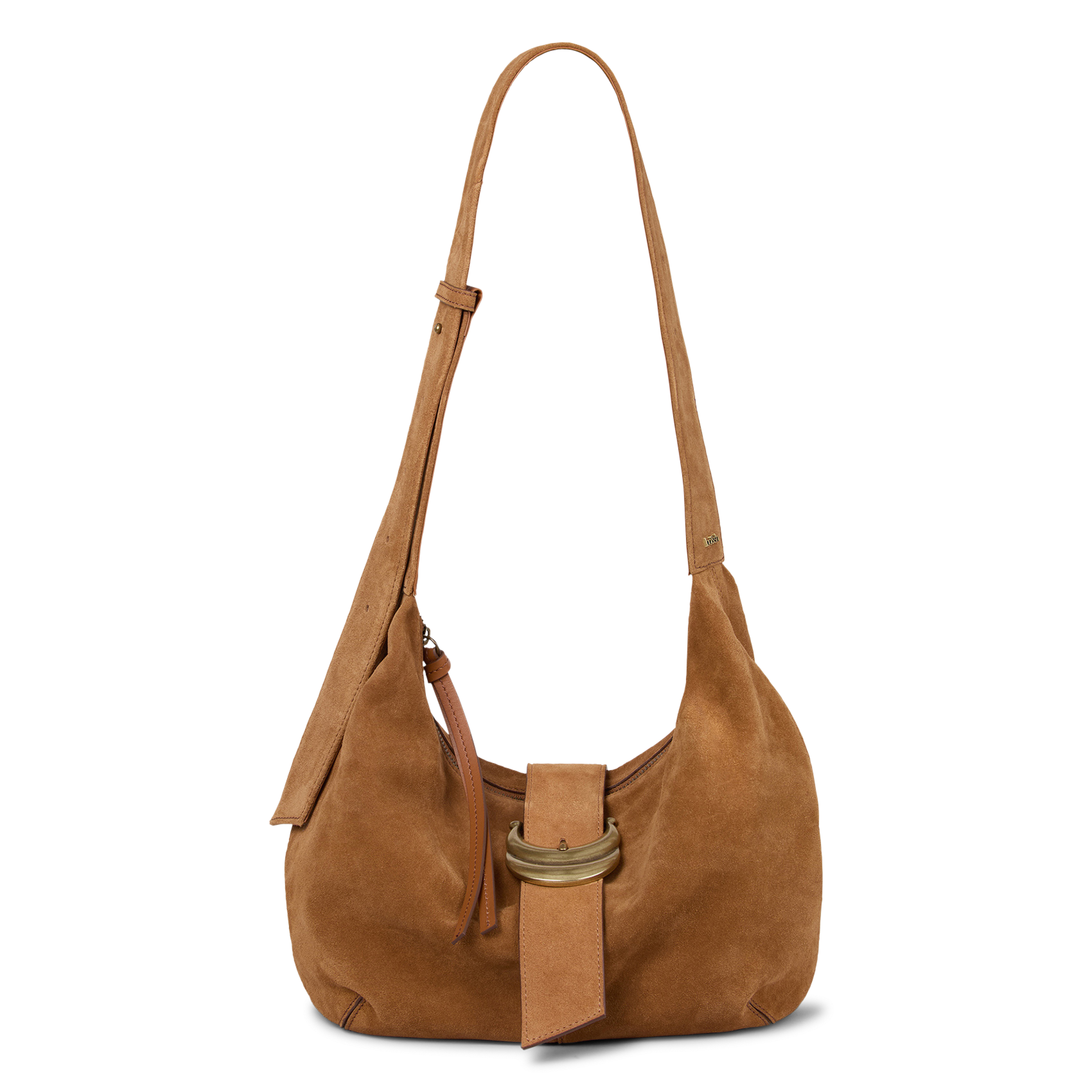 Sac hobo uni en daim BA&SH Marron