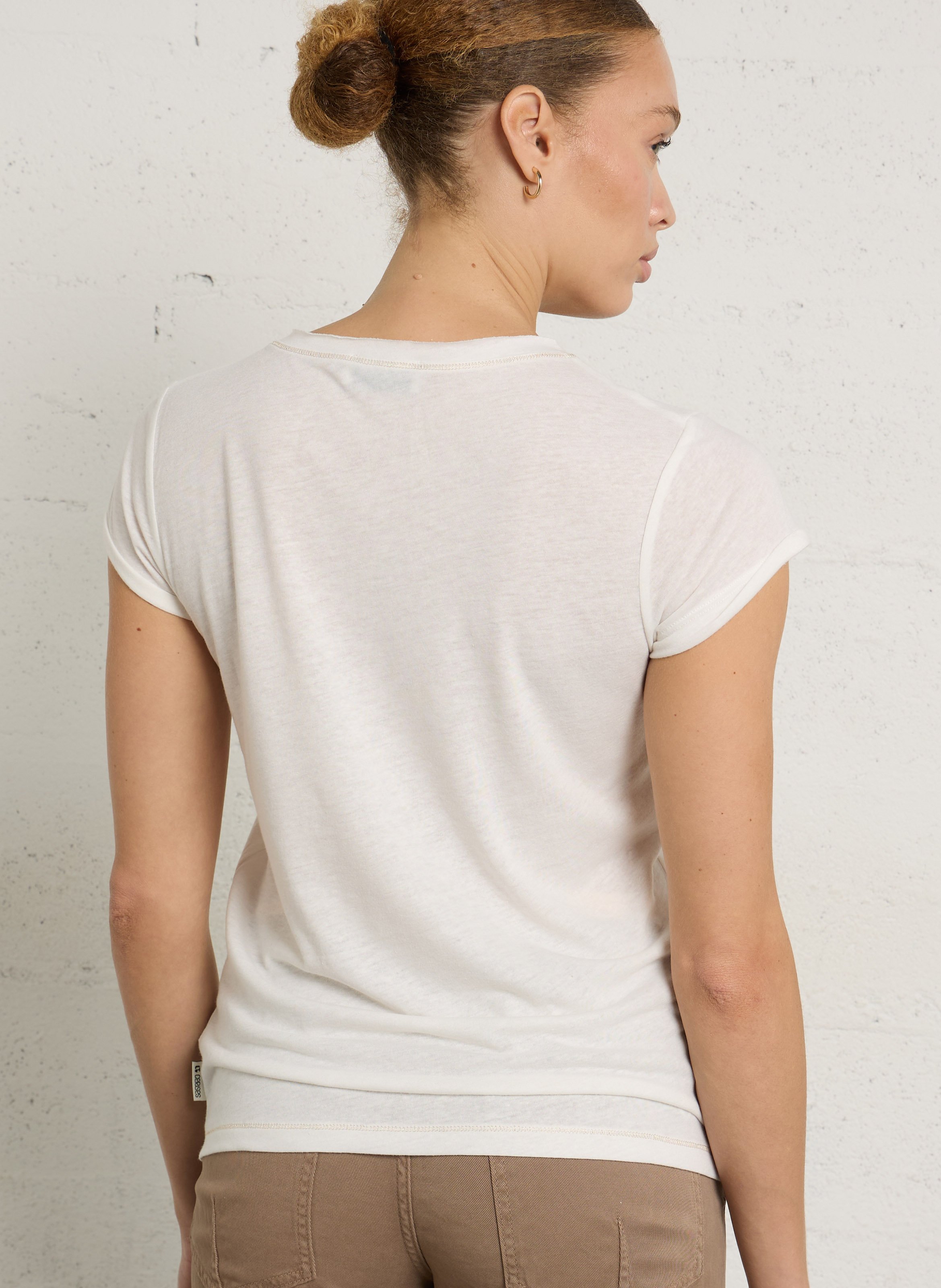 Straight V-neck T-shirt LE TEMPS DES CERISES Blue