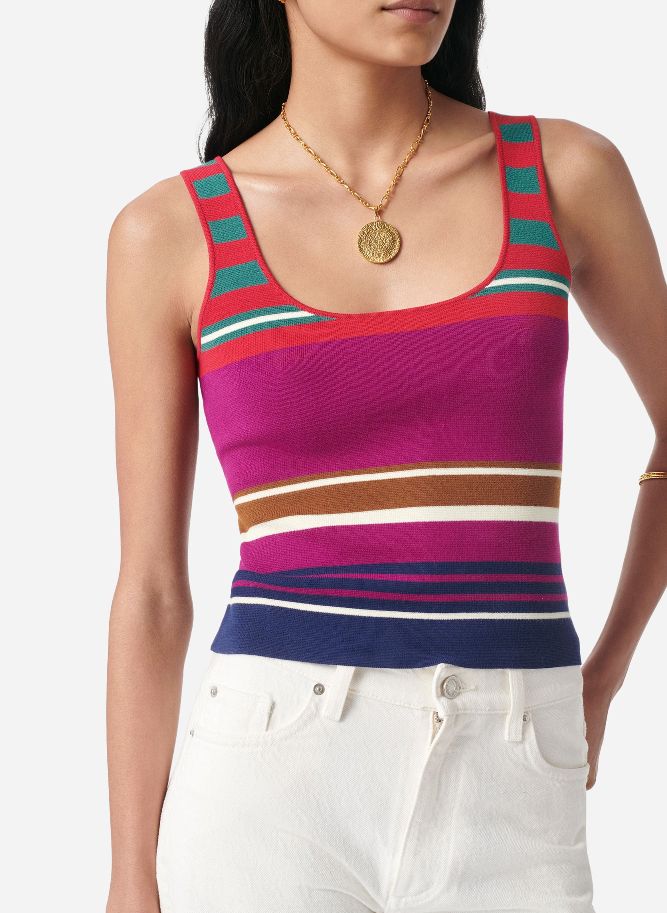 Débardeur en maille à rayures VANESSA BRUNO Multicolored