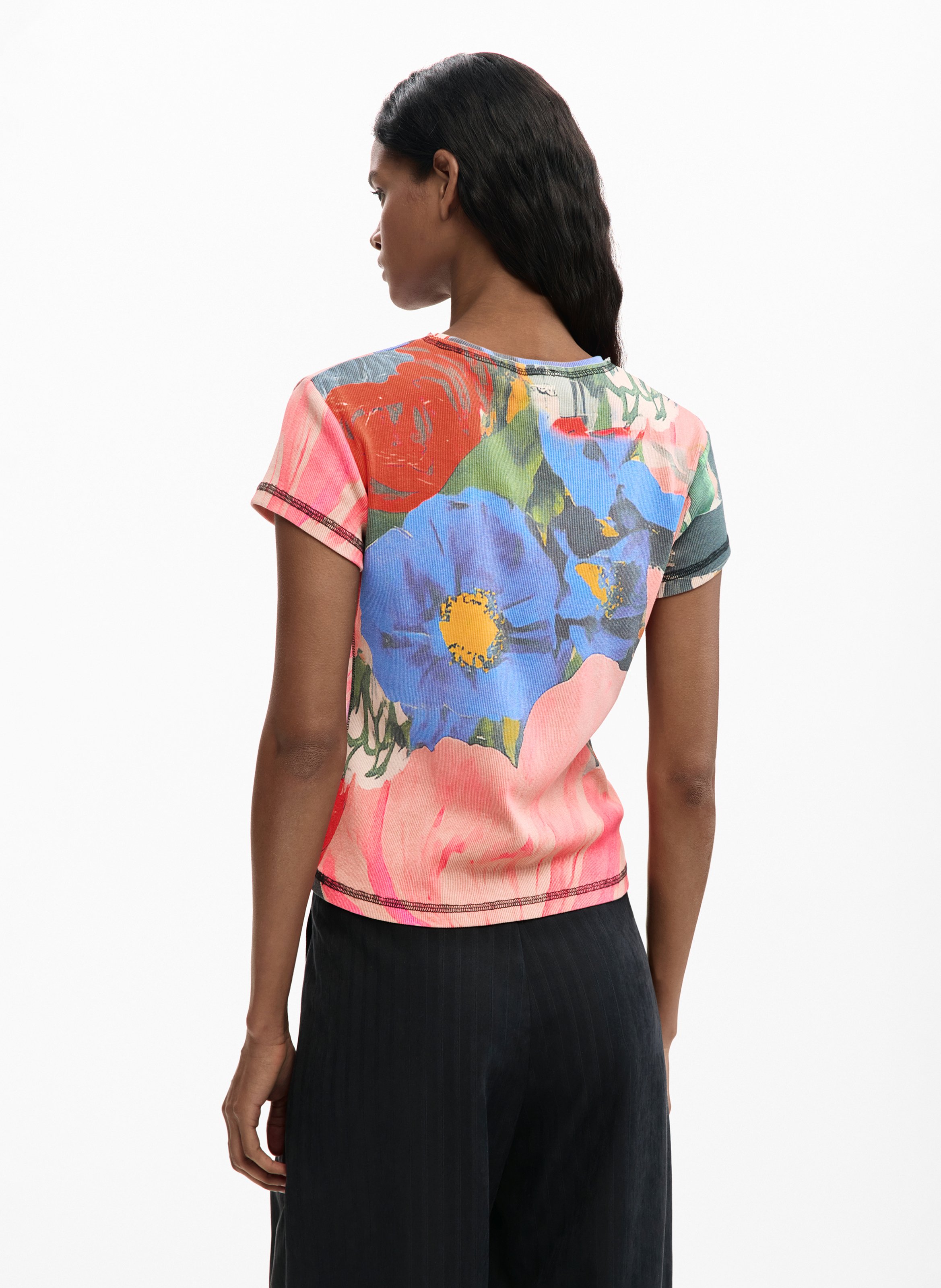 Basic cotton-mix T-shirt DESIGUAL Red