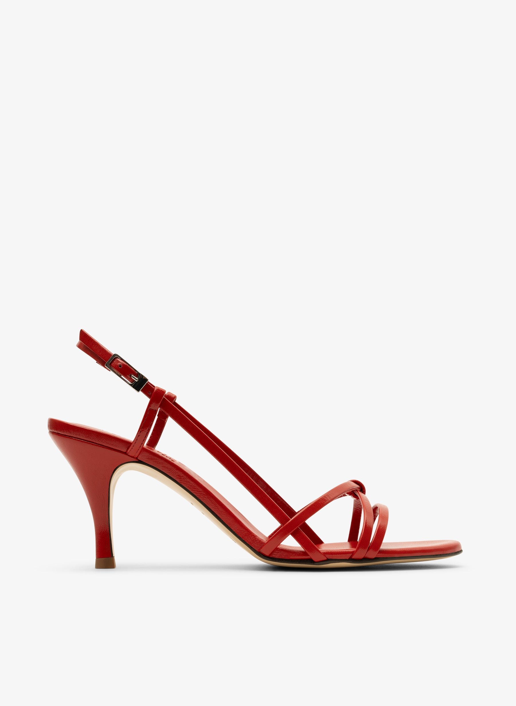 Sandales en cuir nappa rouge PARALLELE PARIS Rouge