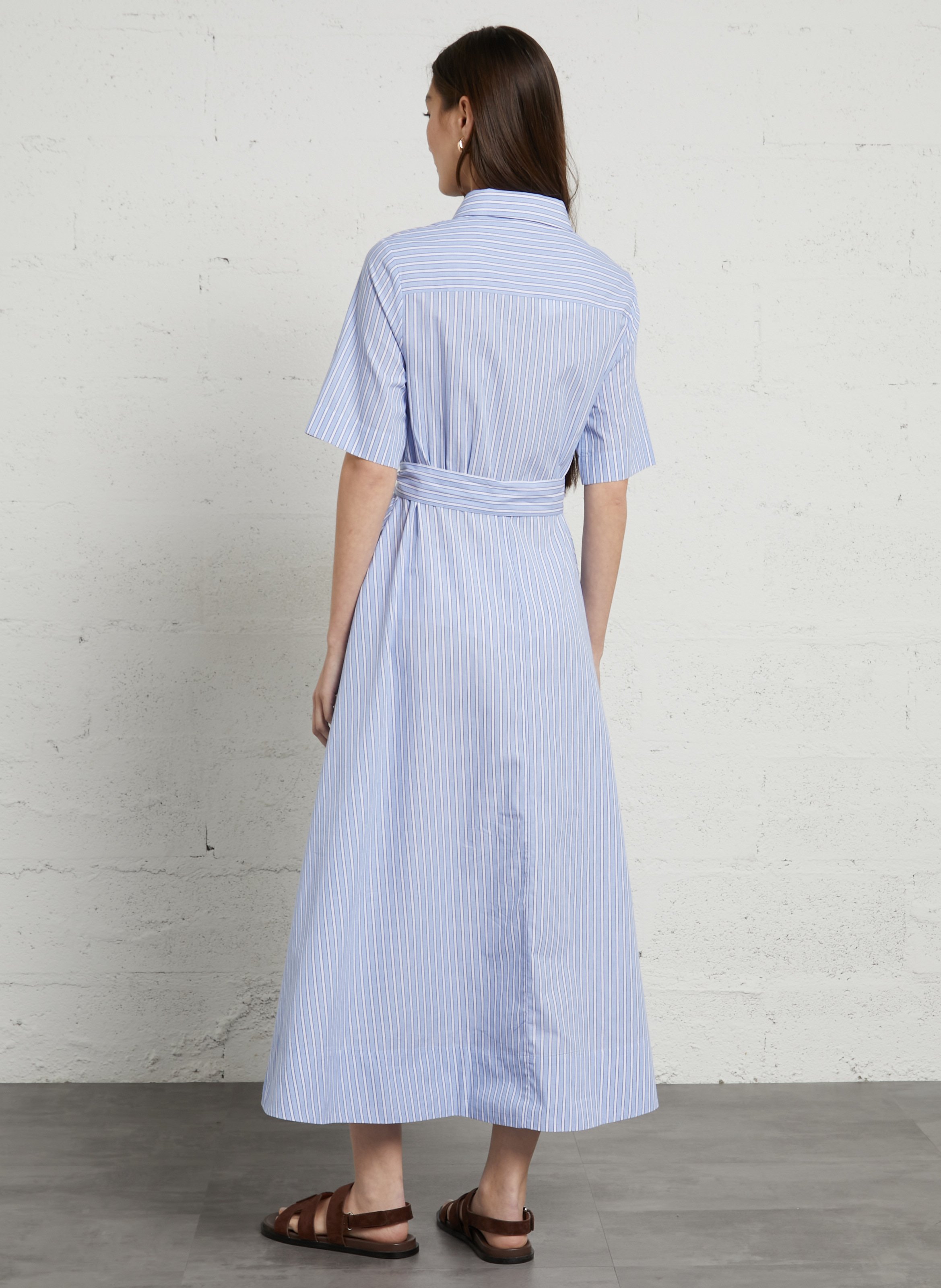 Long A-line cotton dress BELLA JONES Blue