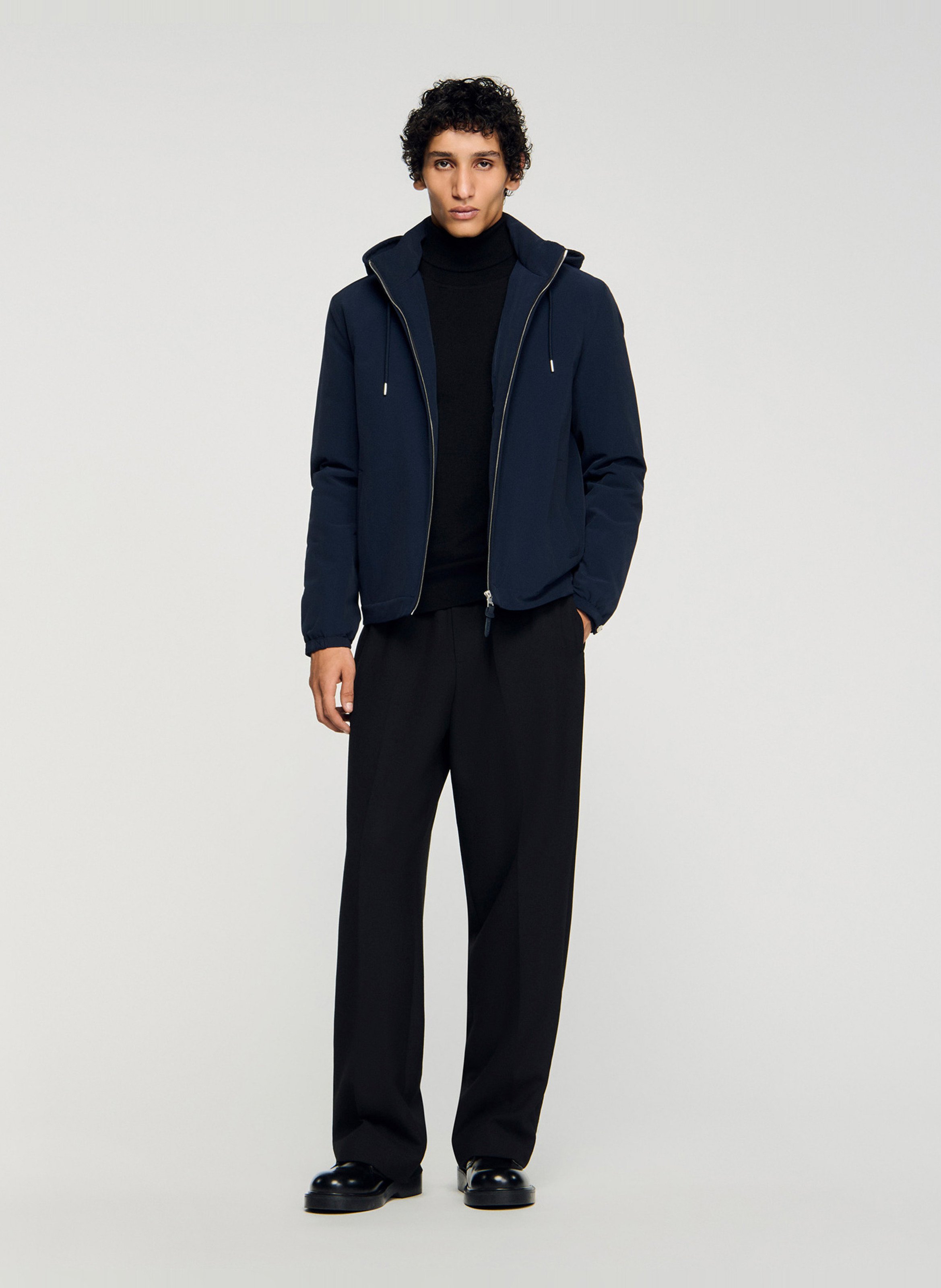 Gevoerde parka met capuchon SANDRO Blauw