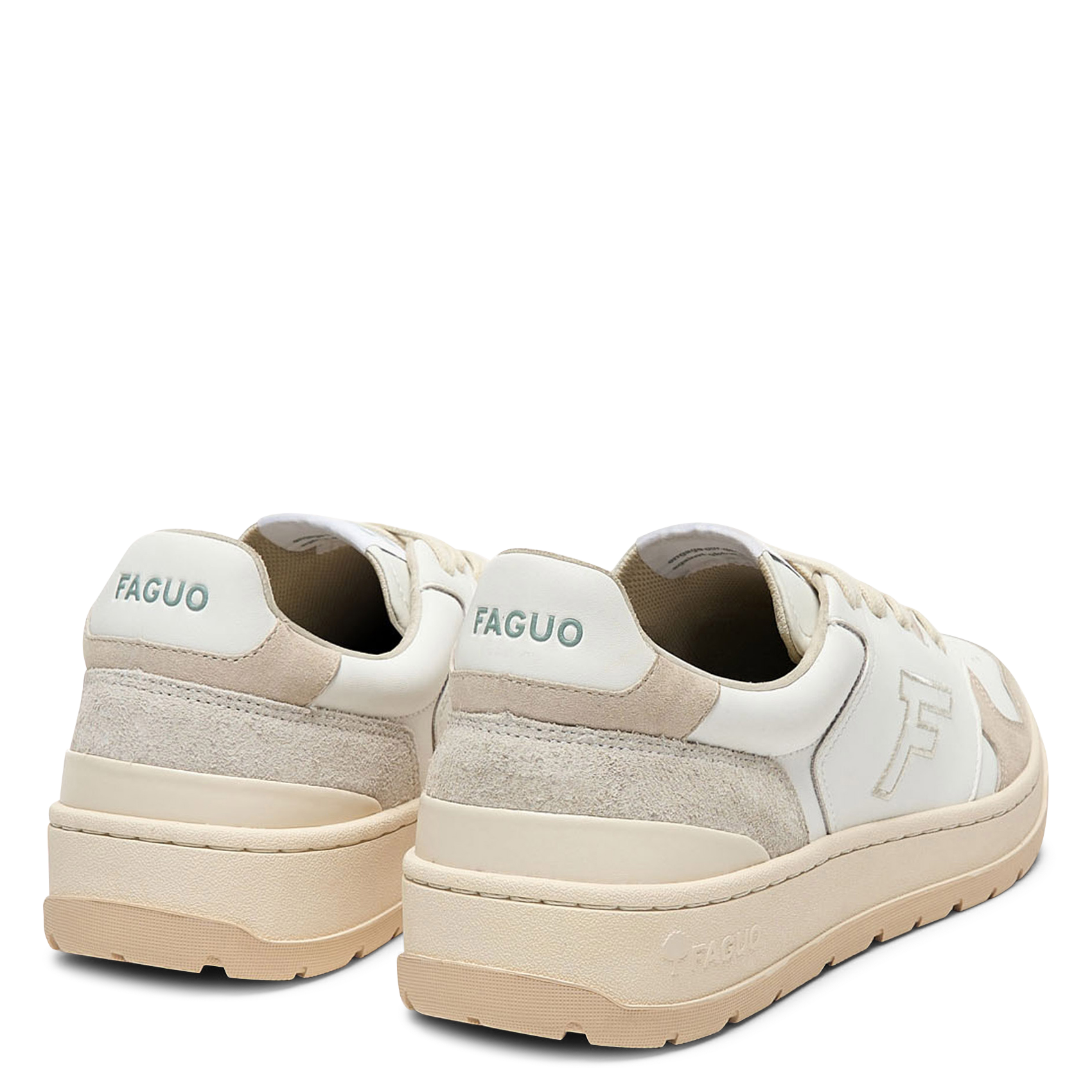 Sneaker stringate in pelle FAGUO Bianco
