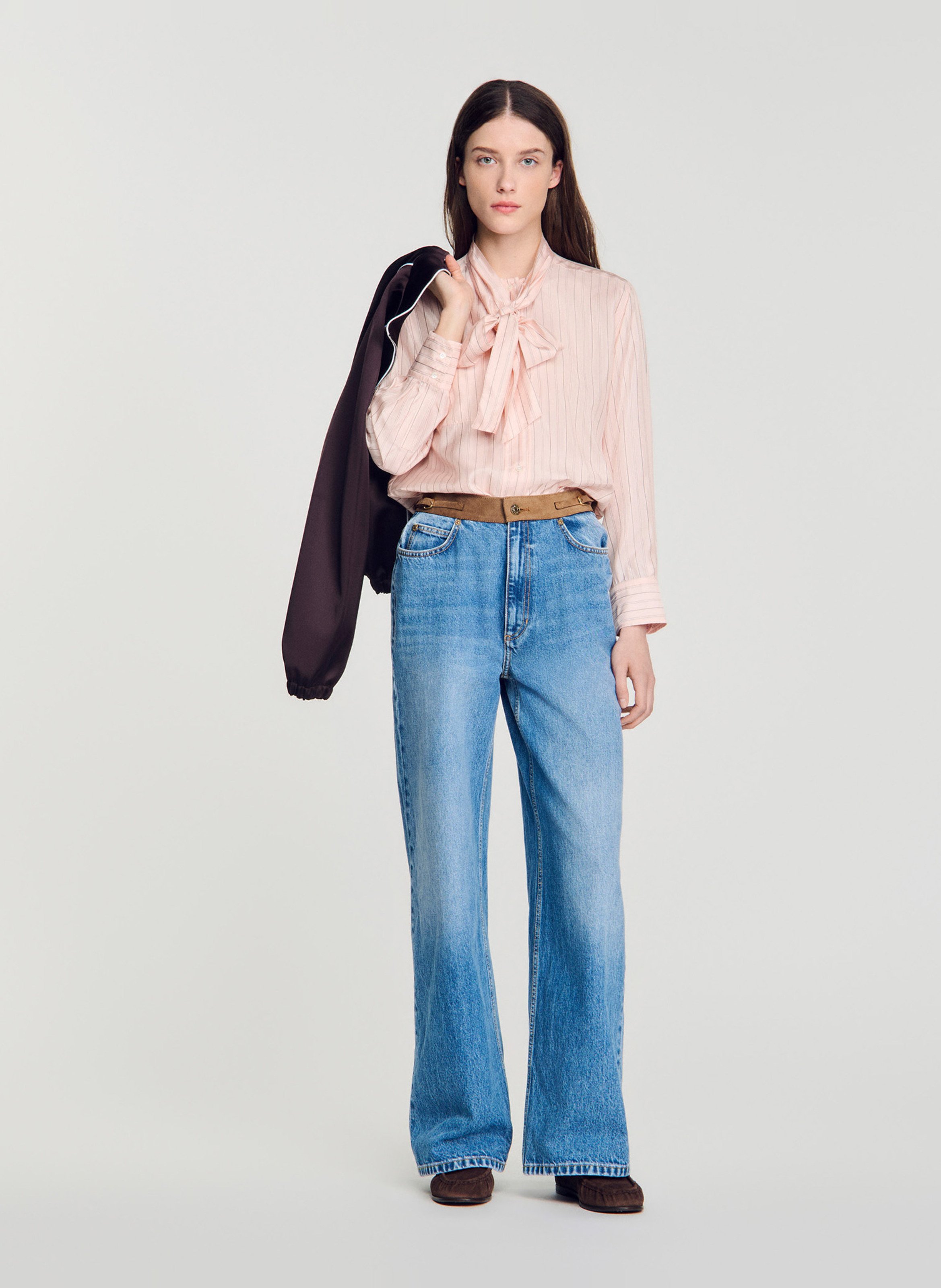 Gestreepte oversized blouse Liam  SANDRO Roze