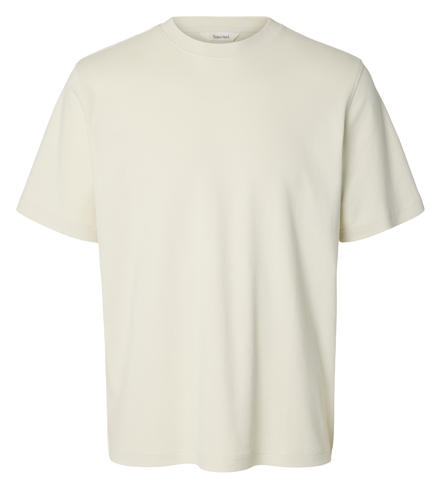Gerade geschnittenes T-Shirt aus Bio-Baumwolle SELECTED Beige