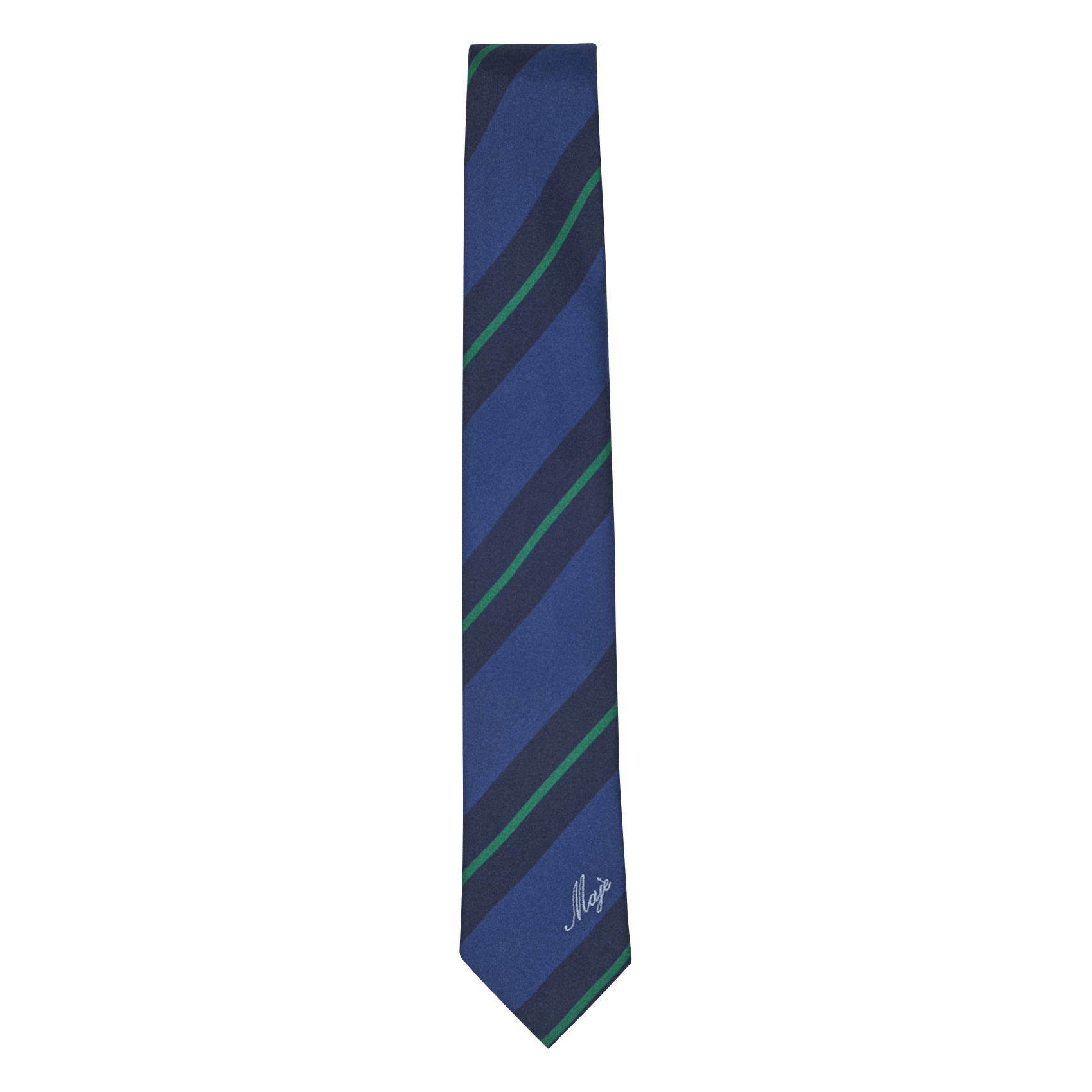 Gestreepte zijden stropdas MAJE Blauw