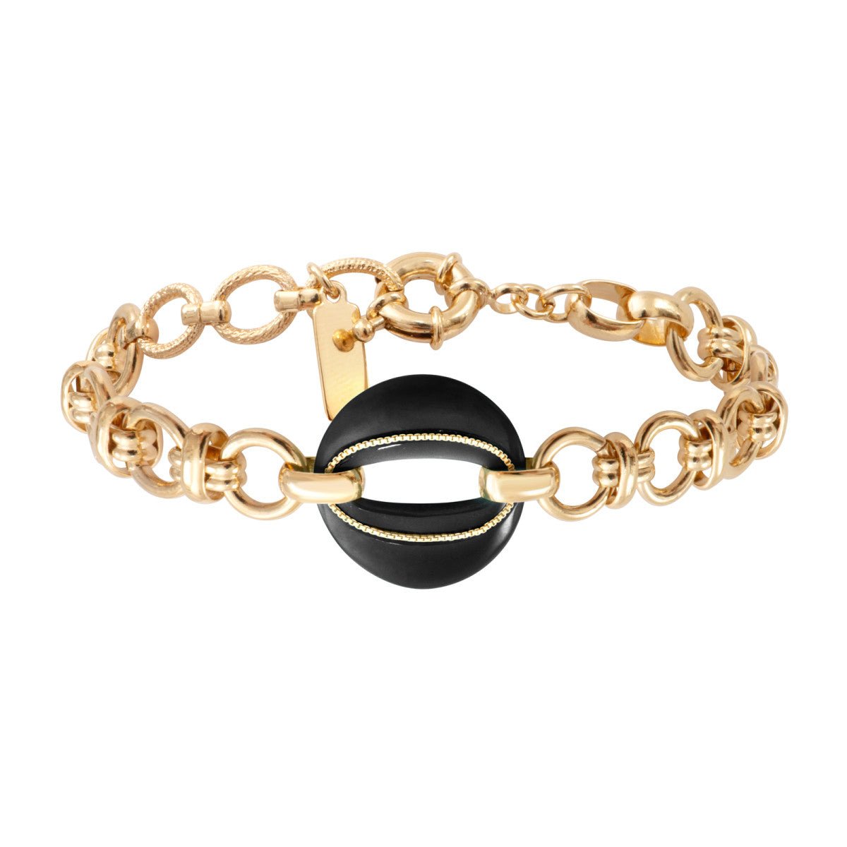 Gold metal chain bracelet with gold-plated resin link SATELLITE PARIS