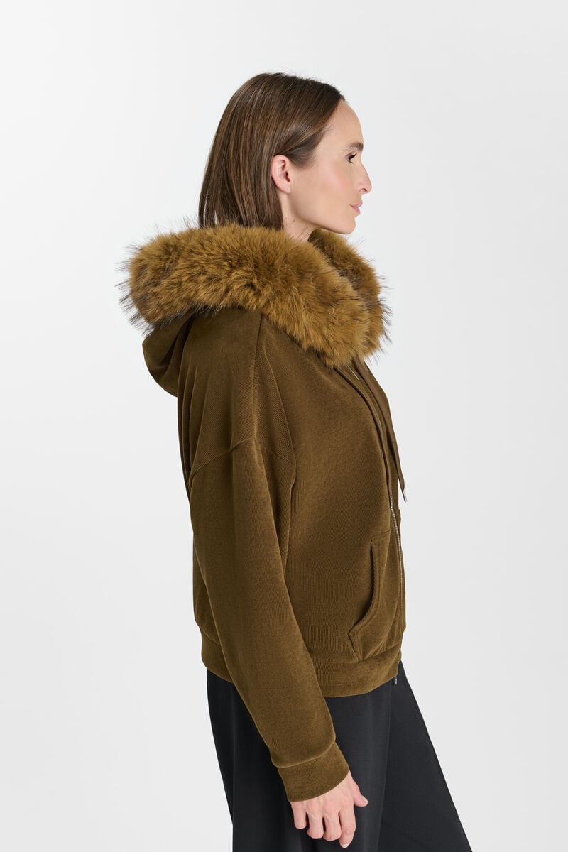 Hooded sweatshirt LE TEMPS DES CERISES Khaki