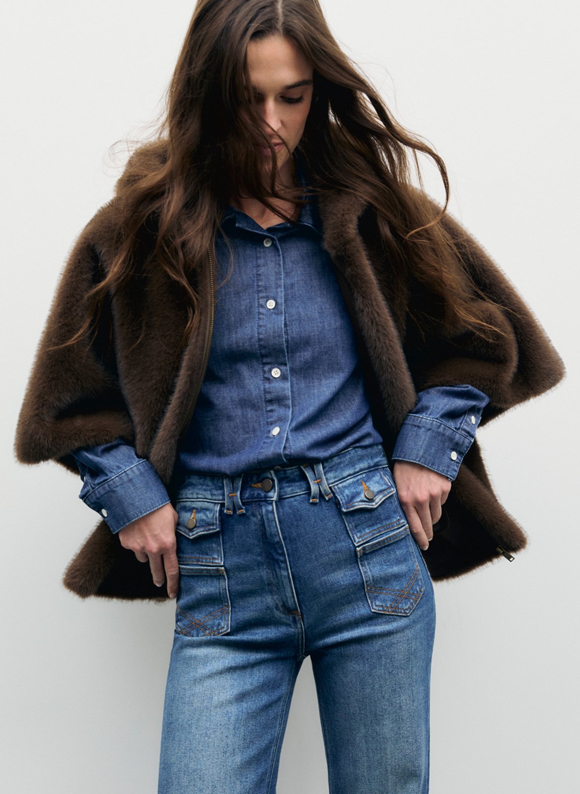 Oversized hooded cape GERARD DAREL Brown