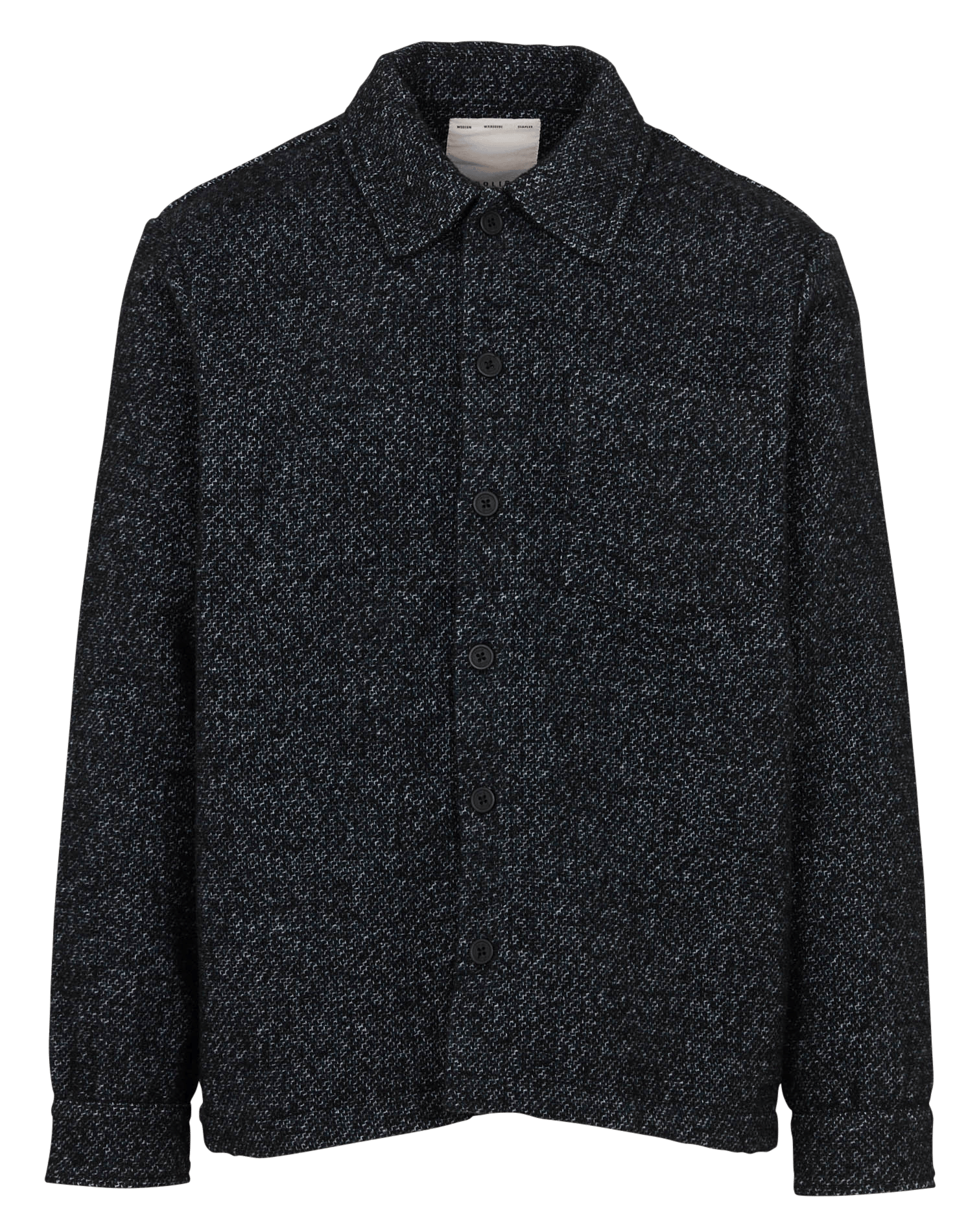 Gerade geschnittene Jacke mit klassischem Kragen SOLID Schwarz