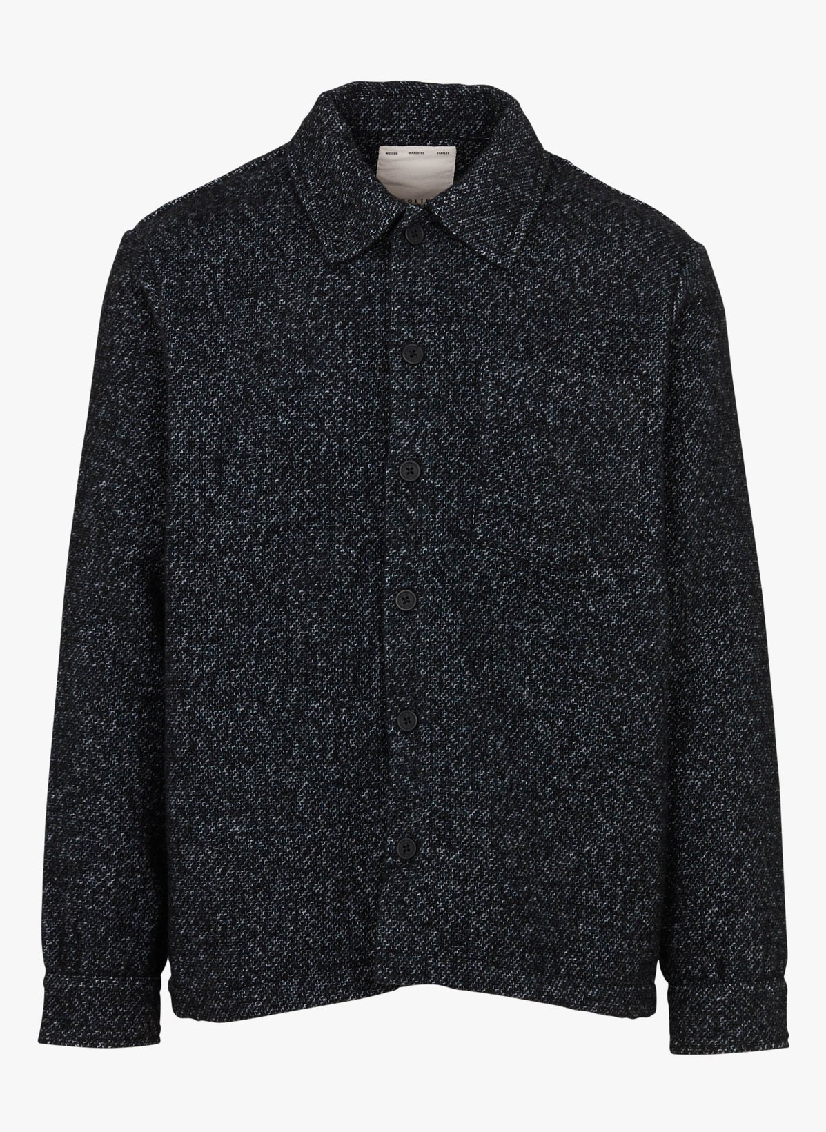 Cut Jacket Straight-Cut jacket with classic collar Black Solid - Men | Place des ...