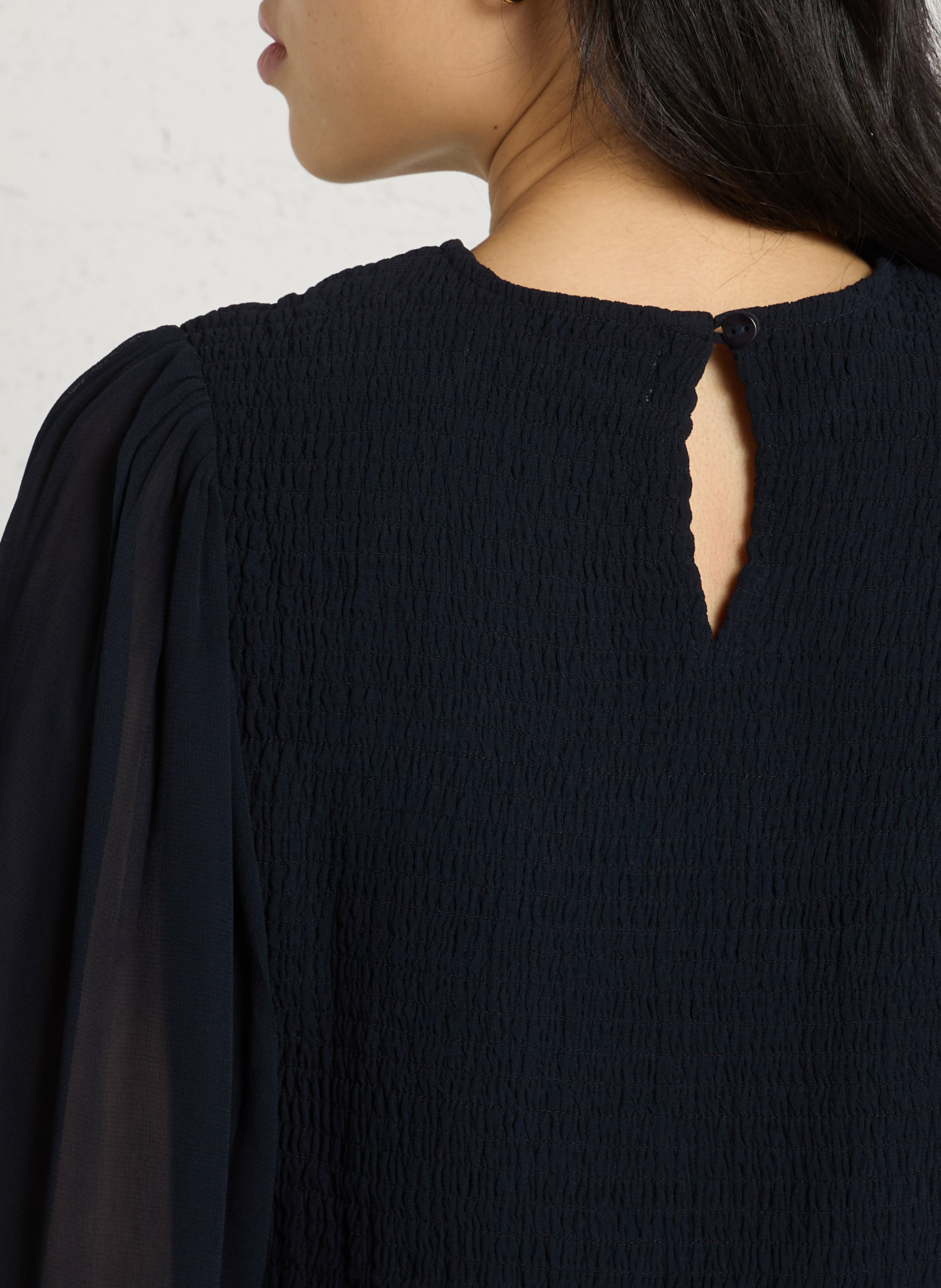 Gerade lange Kleid mit Stickdetails MAISON HOTEL Blau
