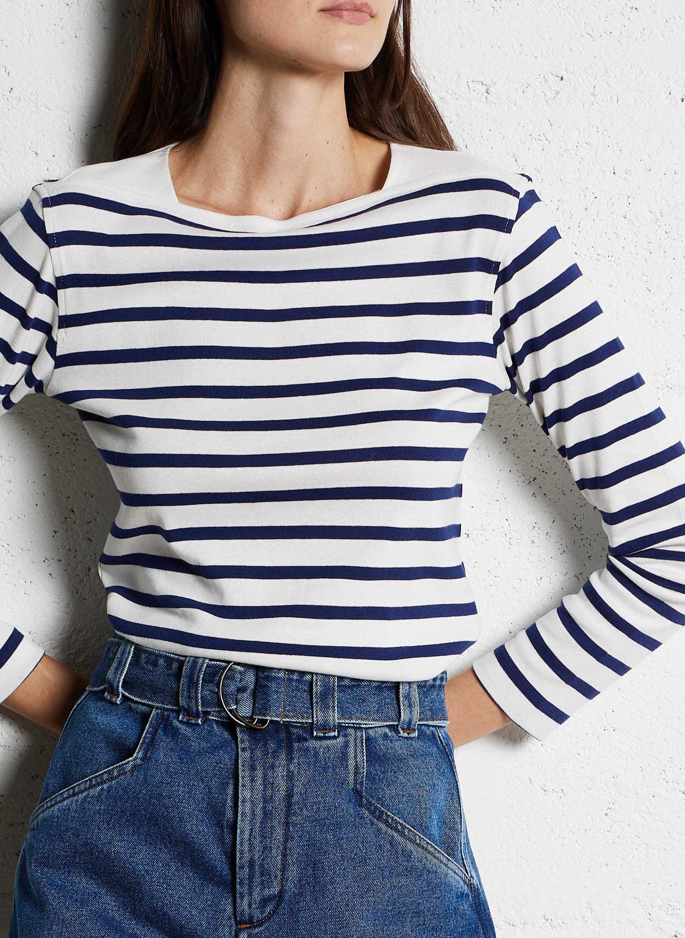 Matrosenshirt aus Baumwolle mit U-Boot-Ausschnitt SOEUR Mehrfarbig