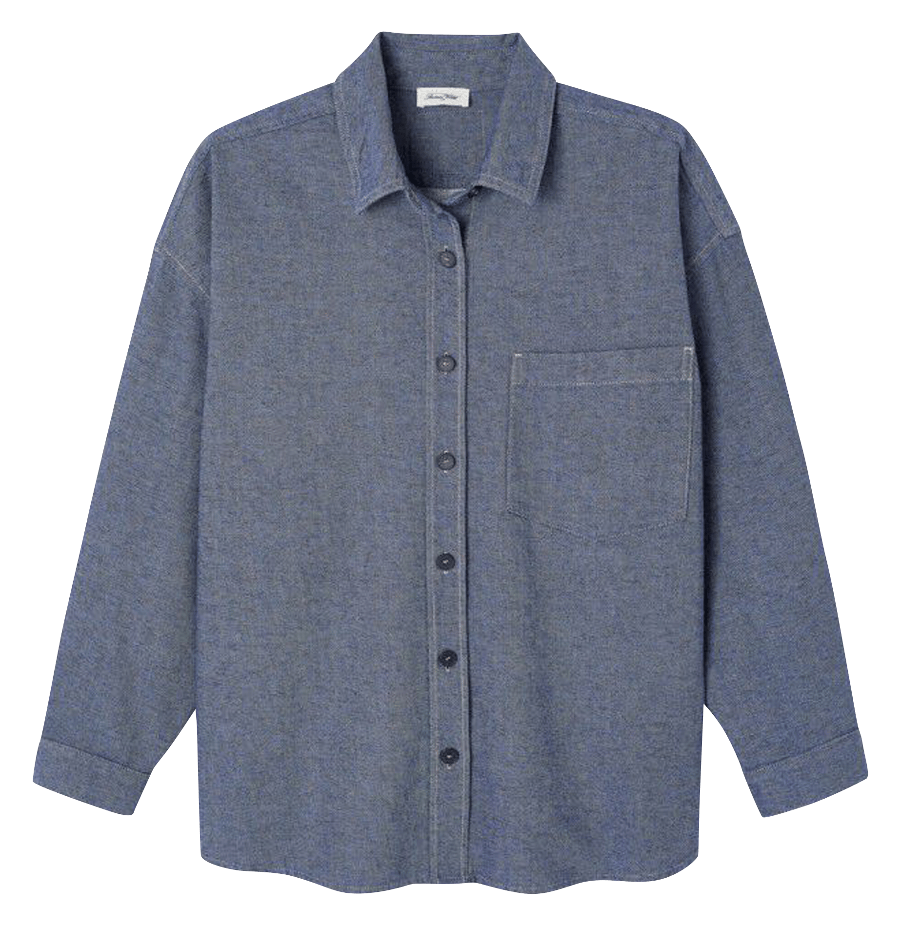 Oversized shirt in cotton, wool and linen AMERICAN VINTAGE Blue