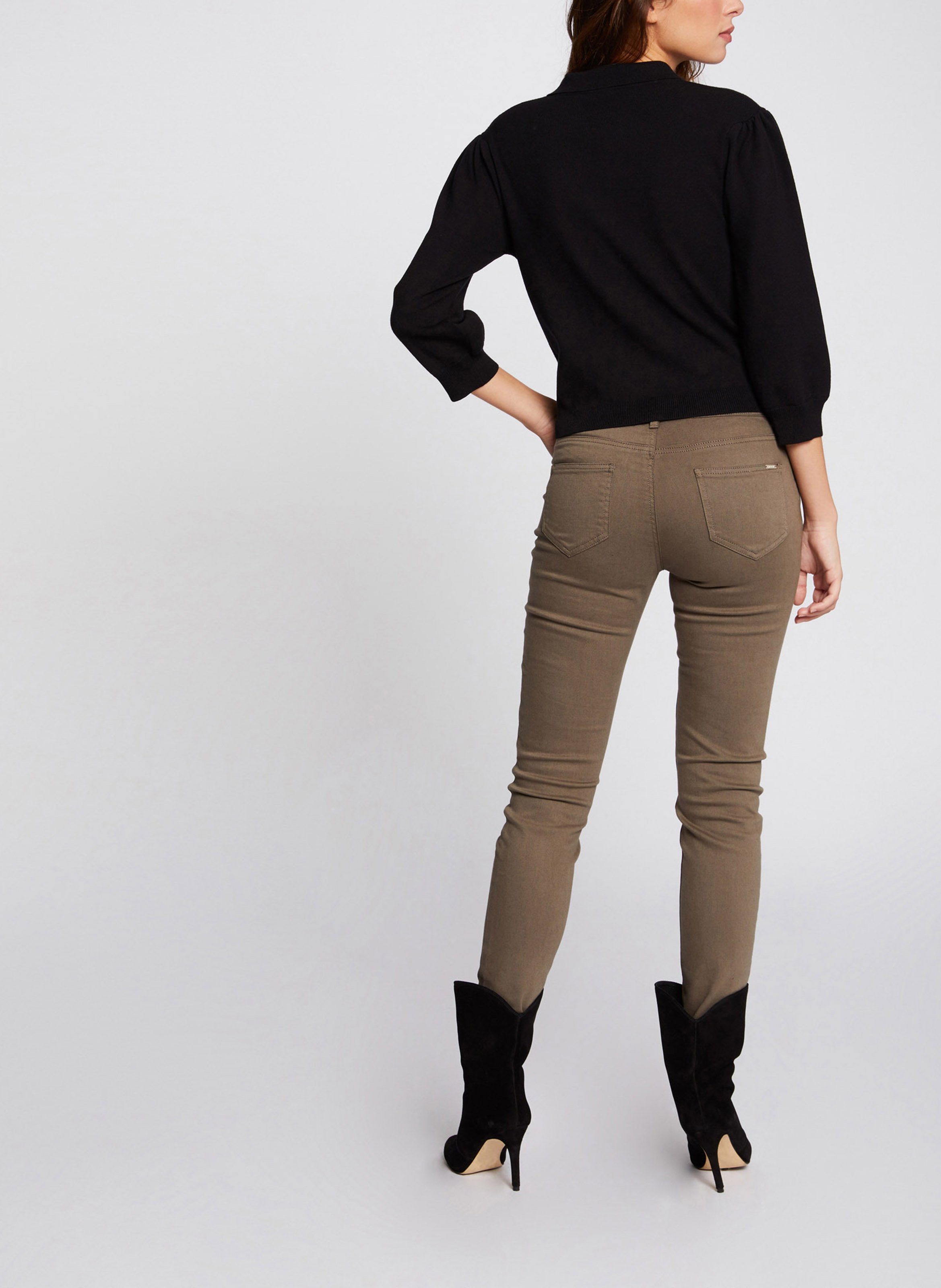Skinny broek met lage taille MORGAN Groen