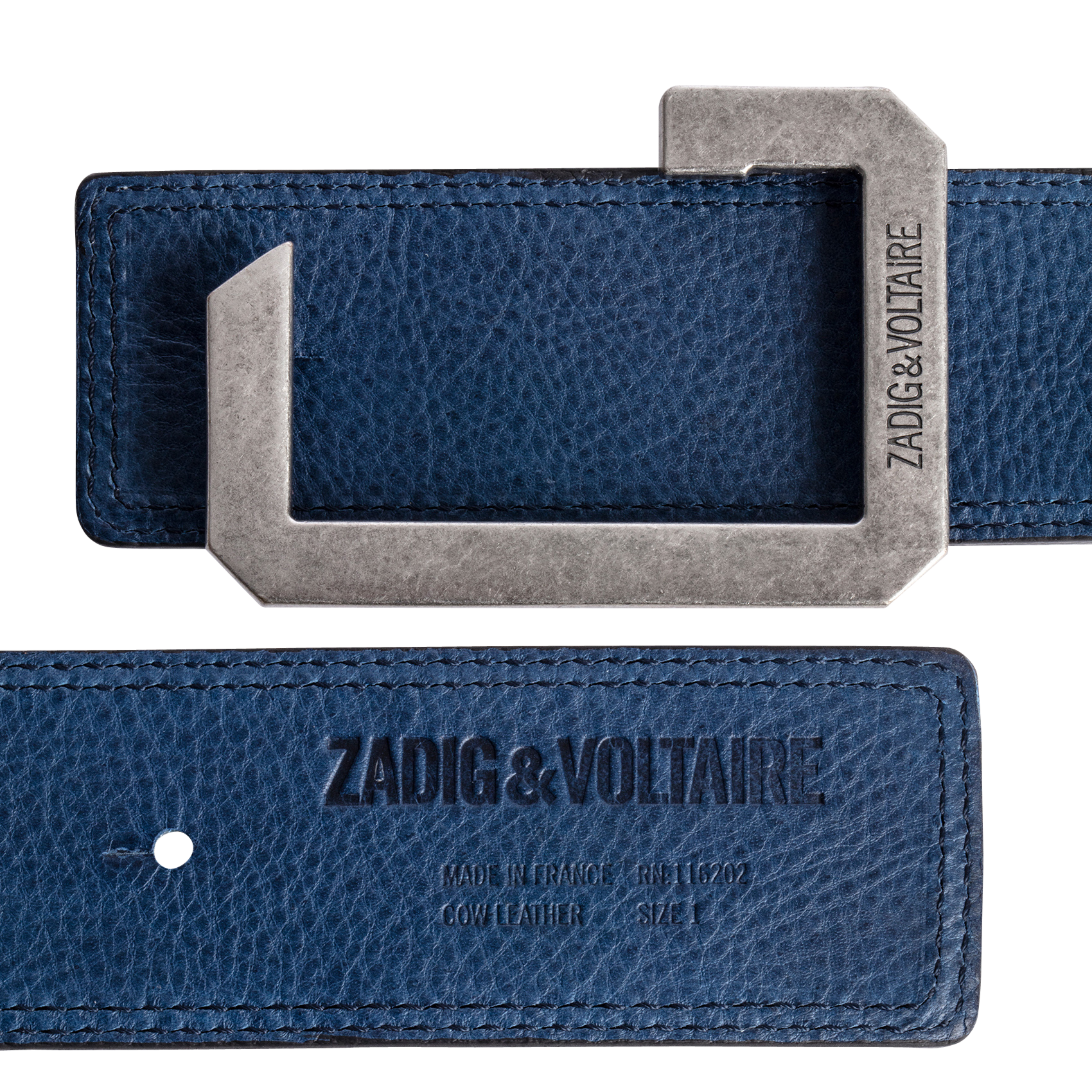 Leather belt with reversible buckle ZADIG&VOLTAIRE Blue