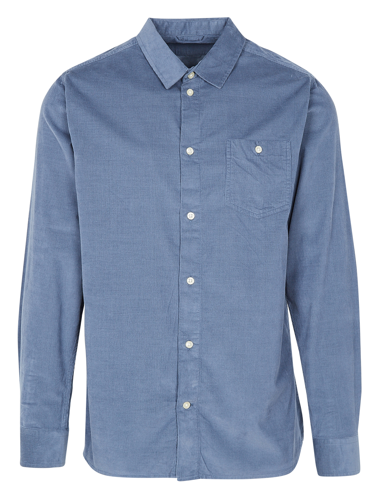 Slimfit Velvet Shirt With Classic Collar China Blue Knowledge Cotton