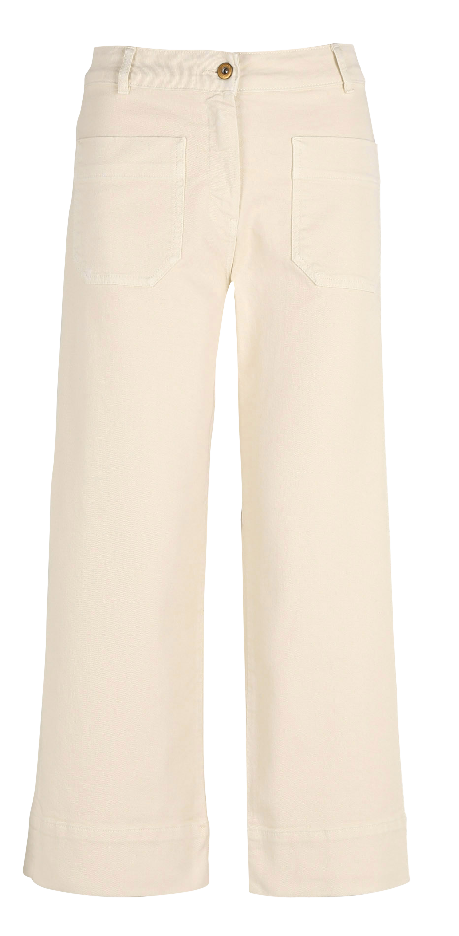 Cropped flared cotton jeans SESSUN Beige
