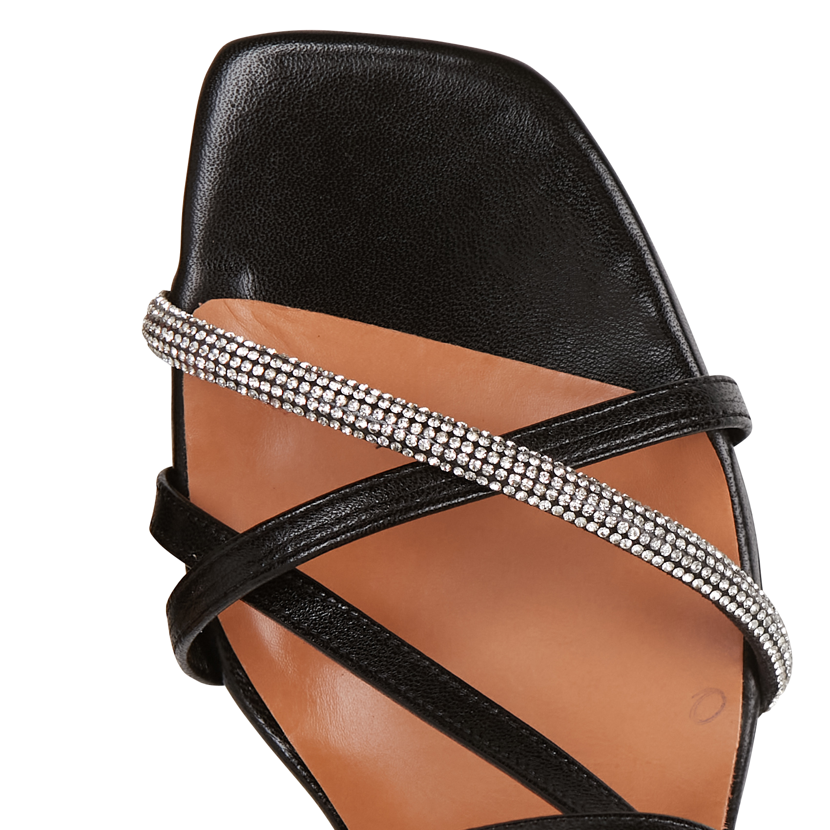 Sandales à talon en cuir  Noir