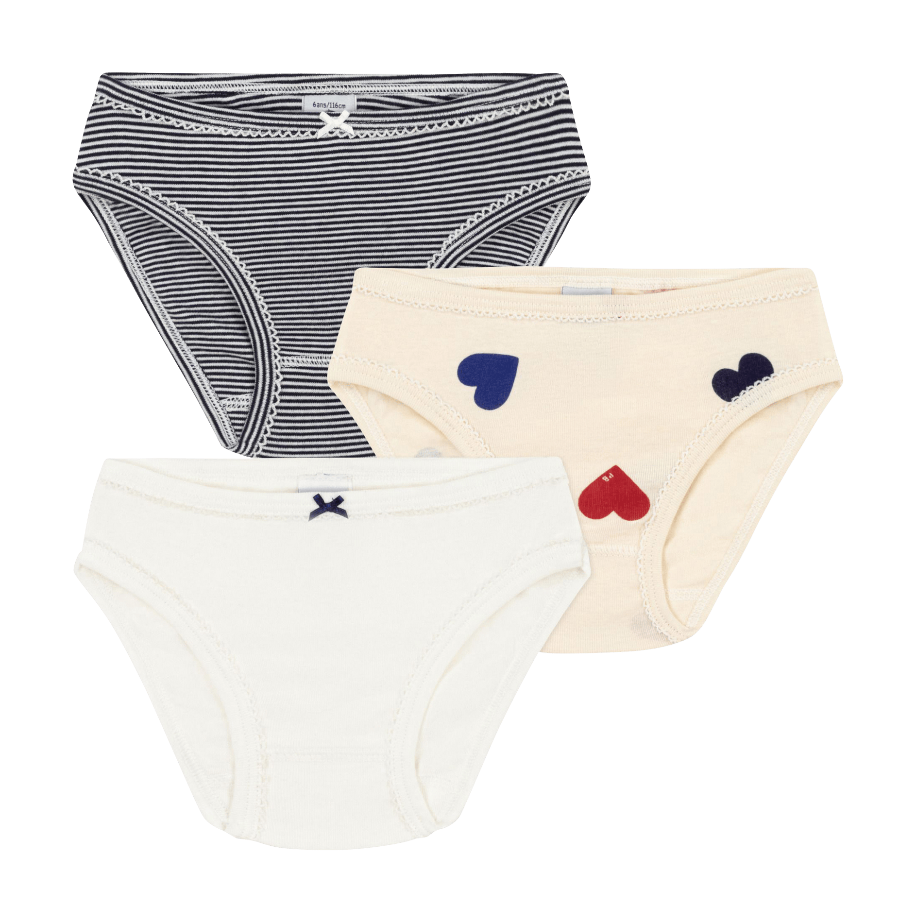 3er-Pack Slips aus Bio-Baumwolle MehrfarbigPETIT BATEAU