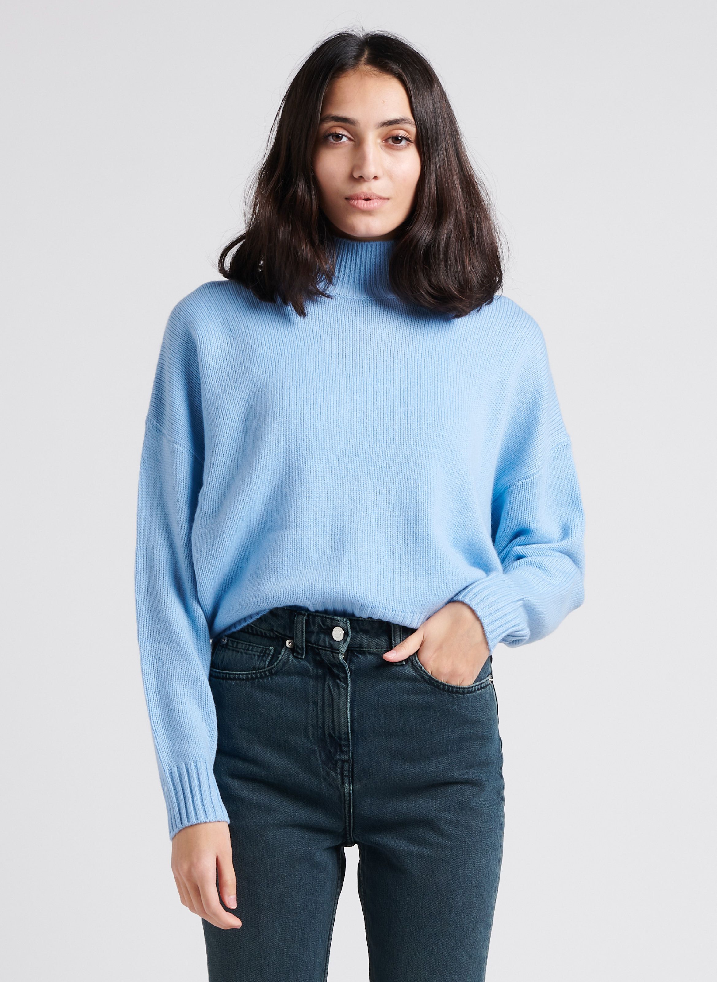 Pull cachemire discount col montant femme