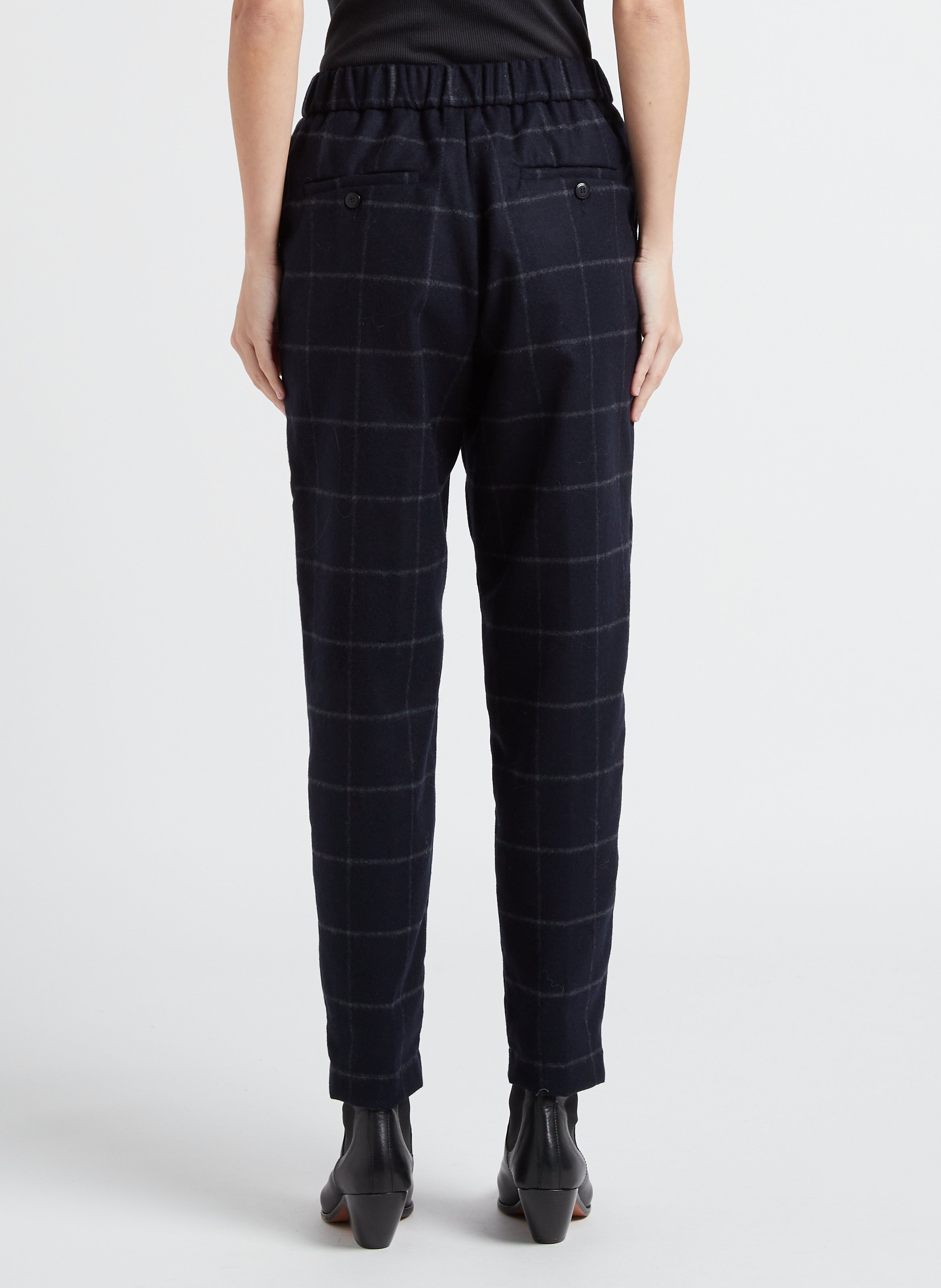 Wool-blend carrot pants POMANDERE Blue