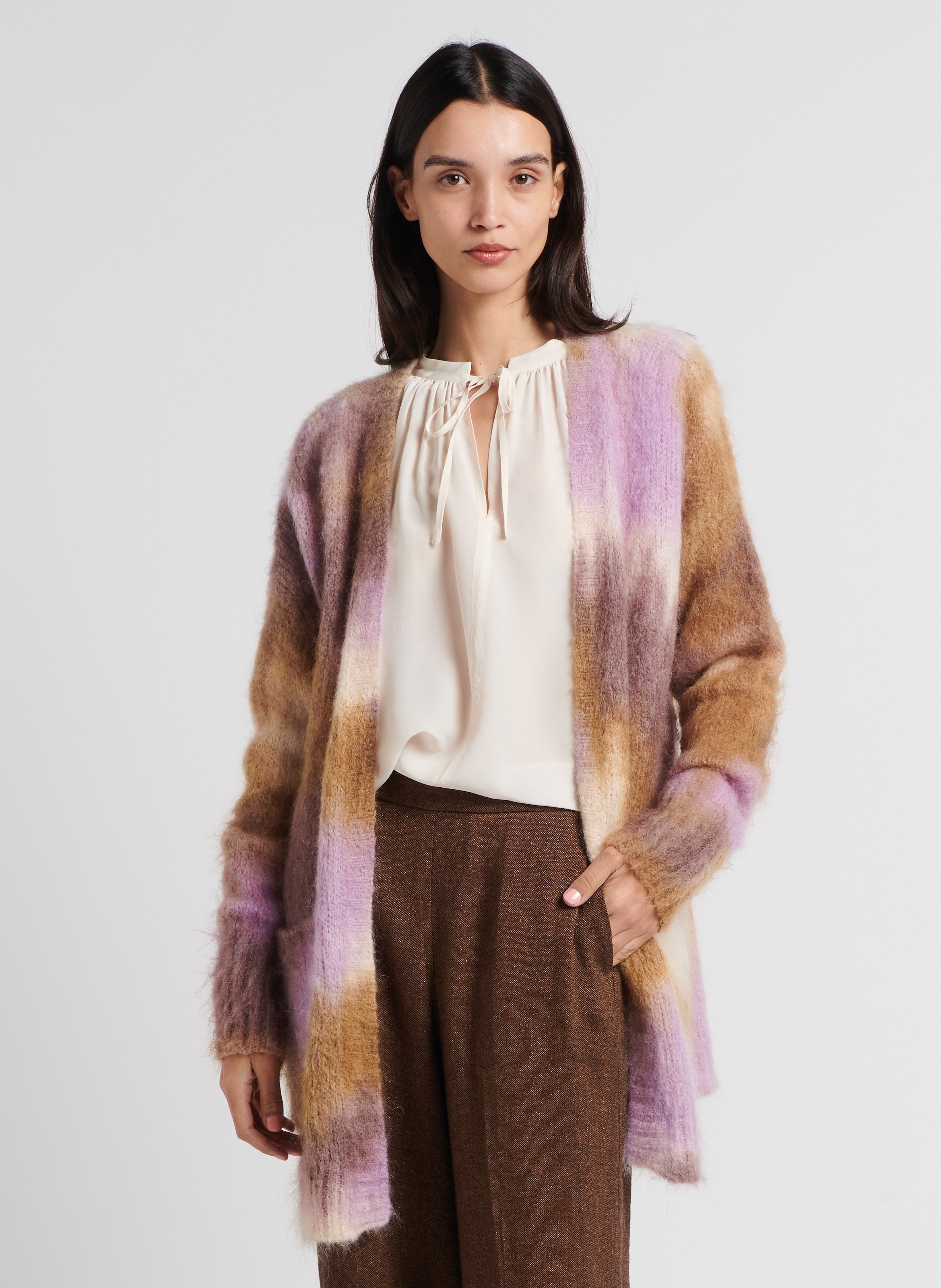 Gilet long ample Violet