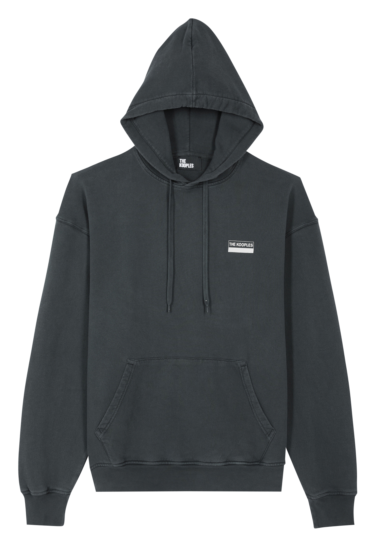 Sweatshirt à capuche ample en coton sérigraphié Noir The kooples