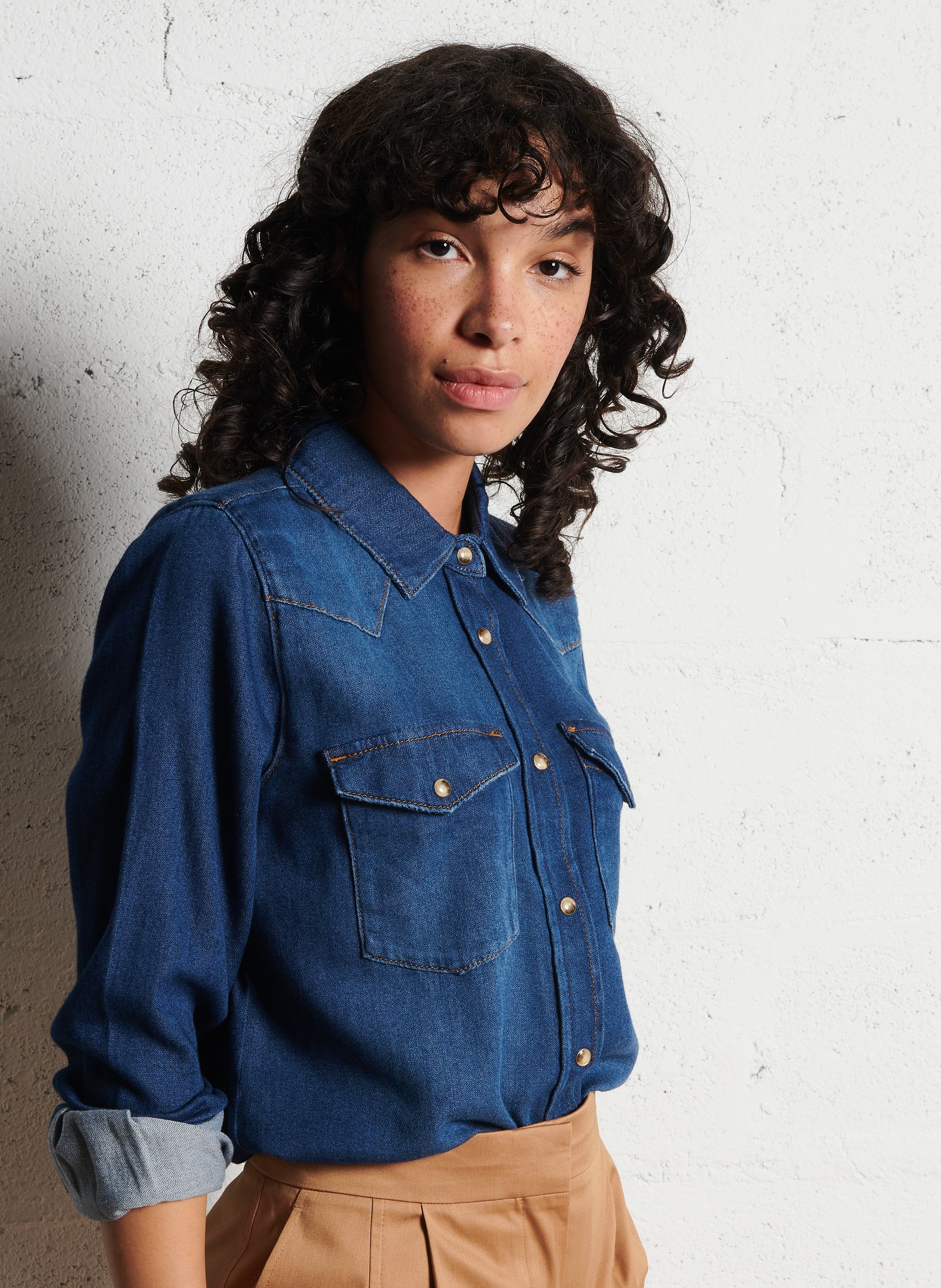 Chemise en jean bash sale