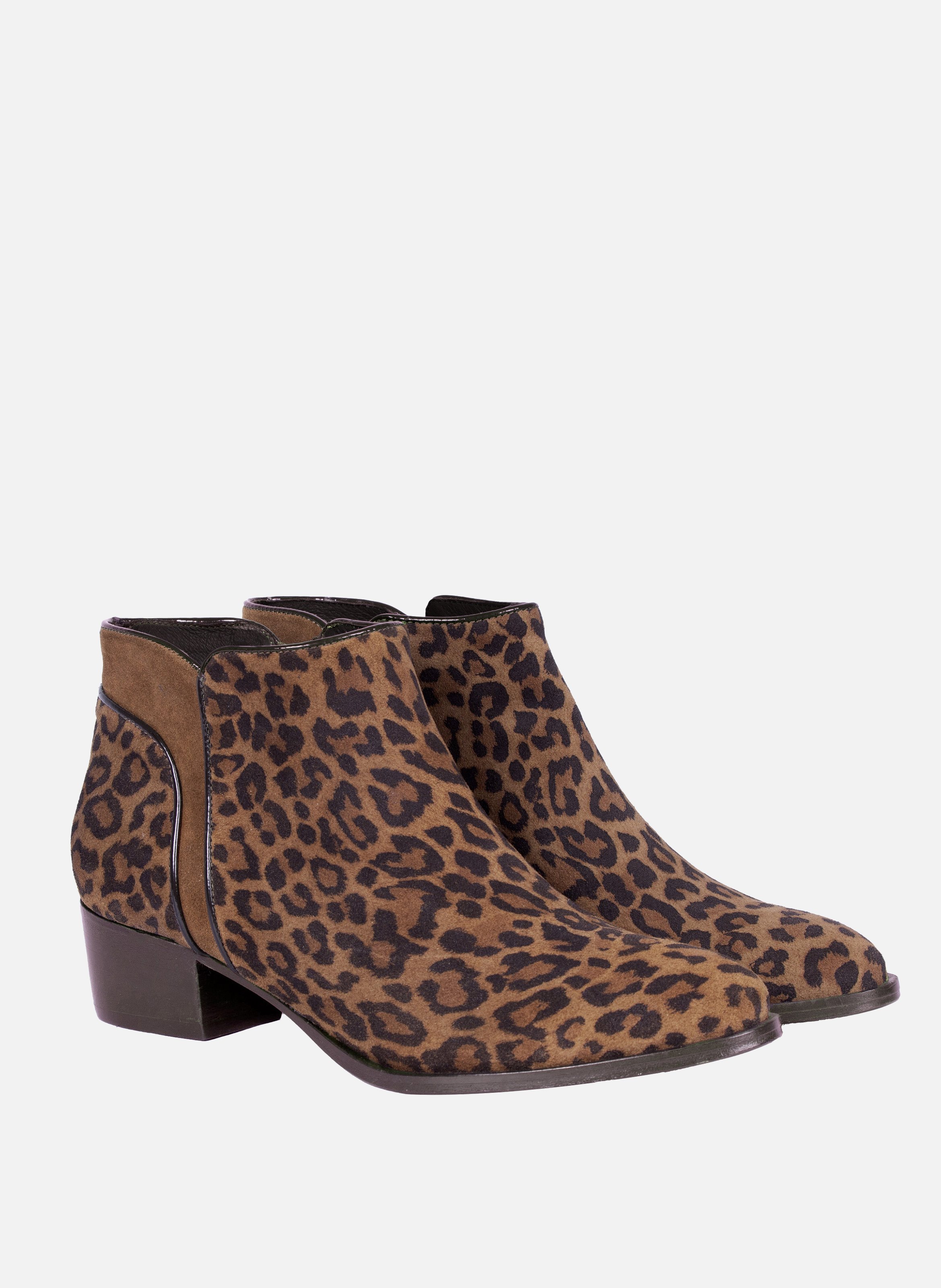 Mid-heel suede leather ankle boots JULES & JENN Multicolored