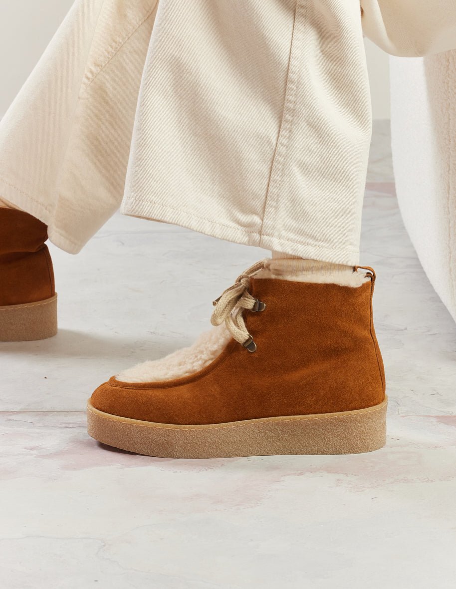 Suede fur-lined boots ODAJE EX. M.MOUSTACHE Brown