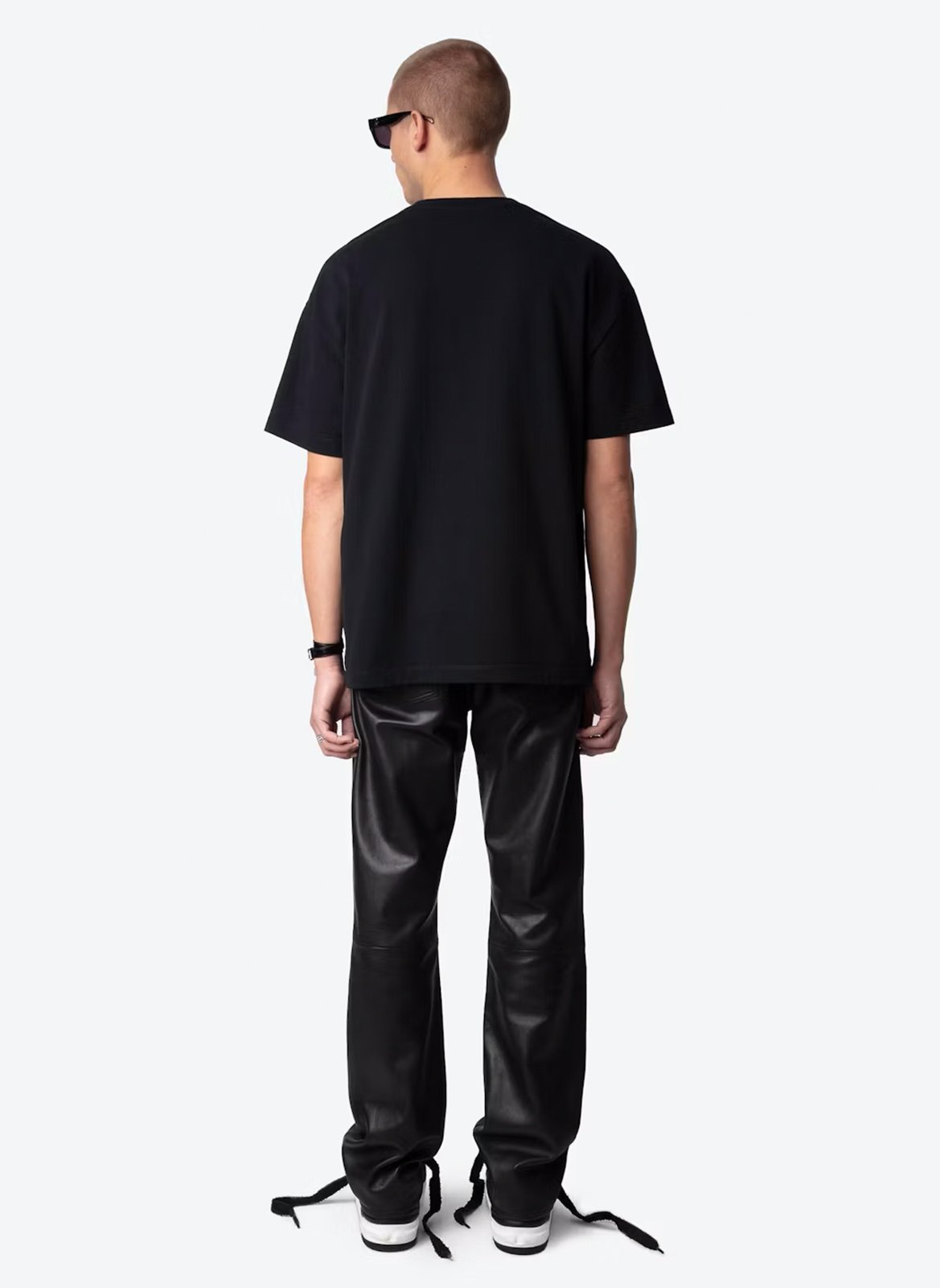 Loose-fit round-neck cotton T-shirt with screen print ZADIG&VOLTAIRE Black