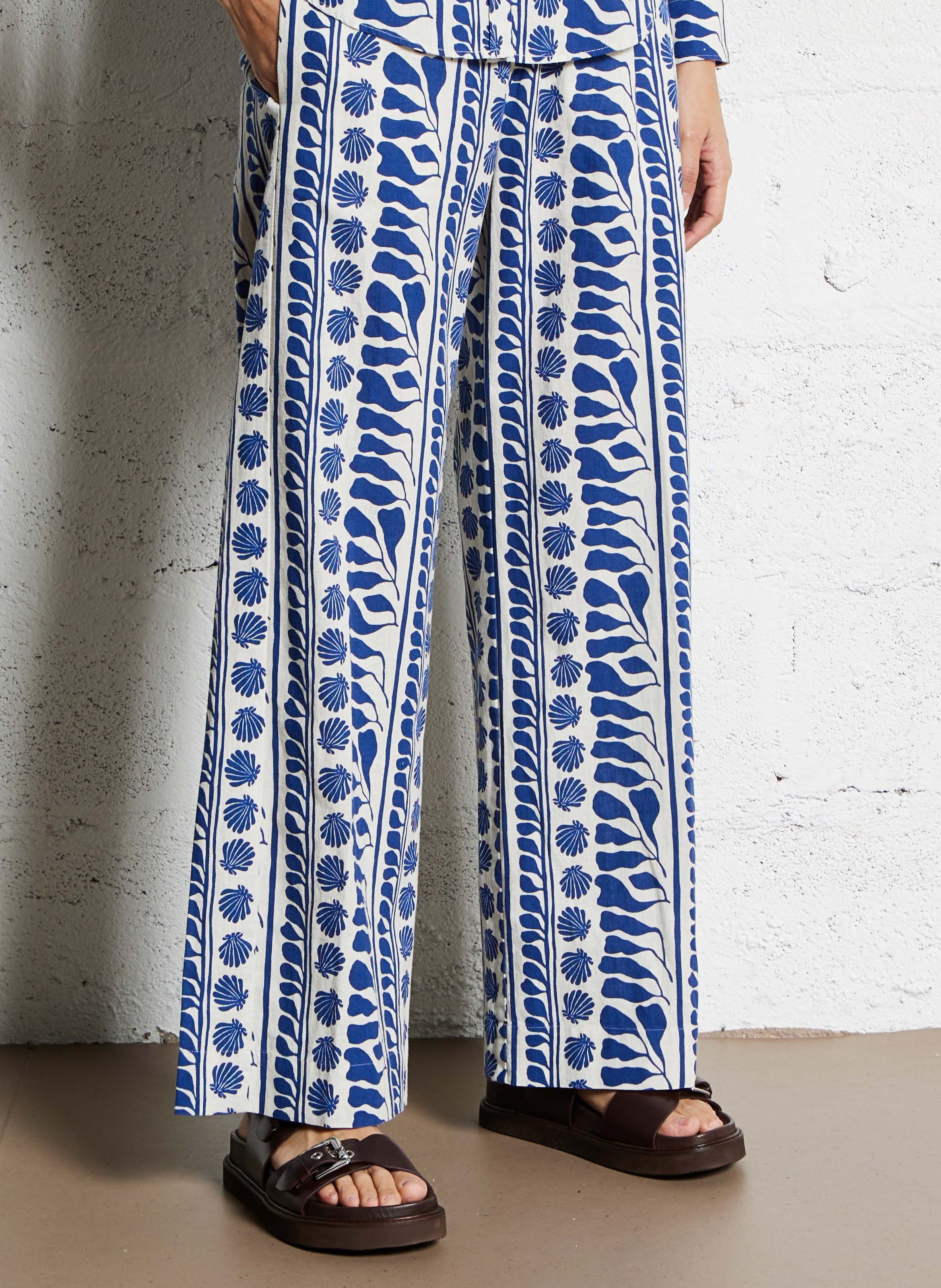 Pantalon droit en lin mélangé HARTFORD