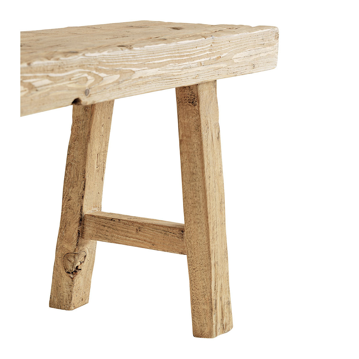 Recycled Elm Wood Bench - Natural BLANC D'IVOIRE Beige