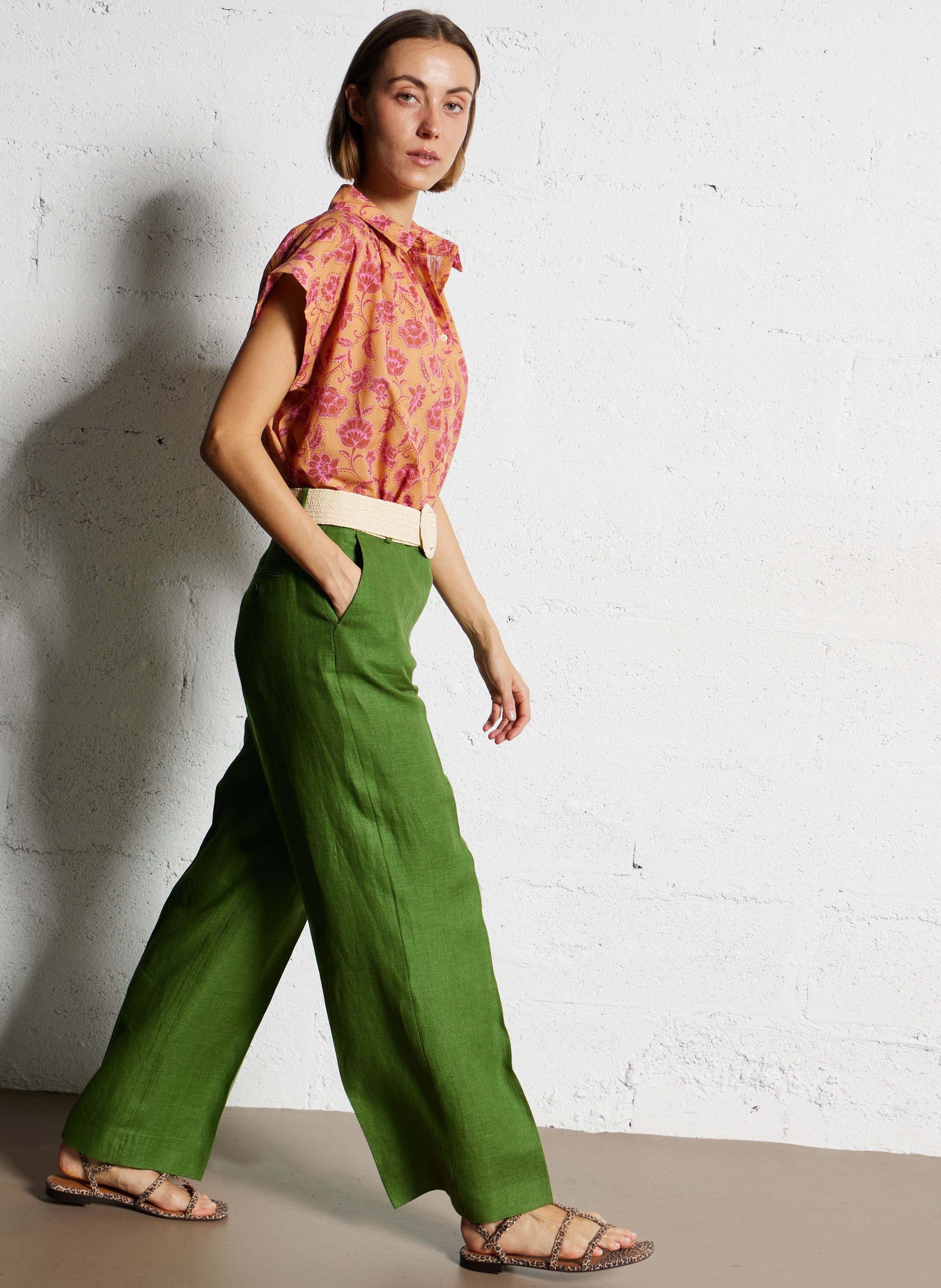 Gevlochten ceintuur Beige