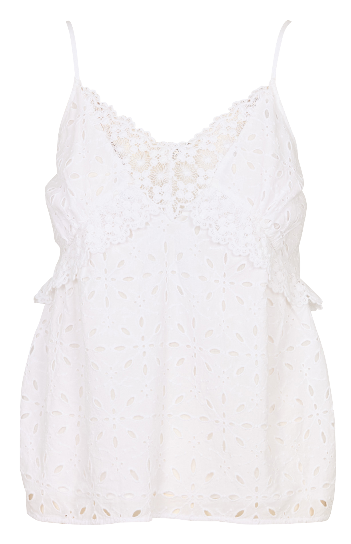Oversized embroidered cotton camisole IKKS White