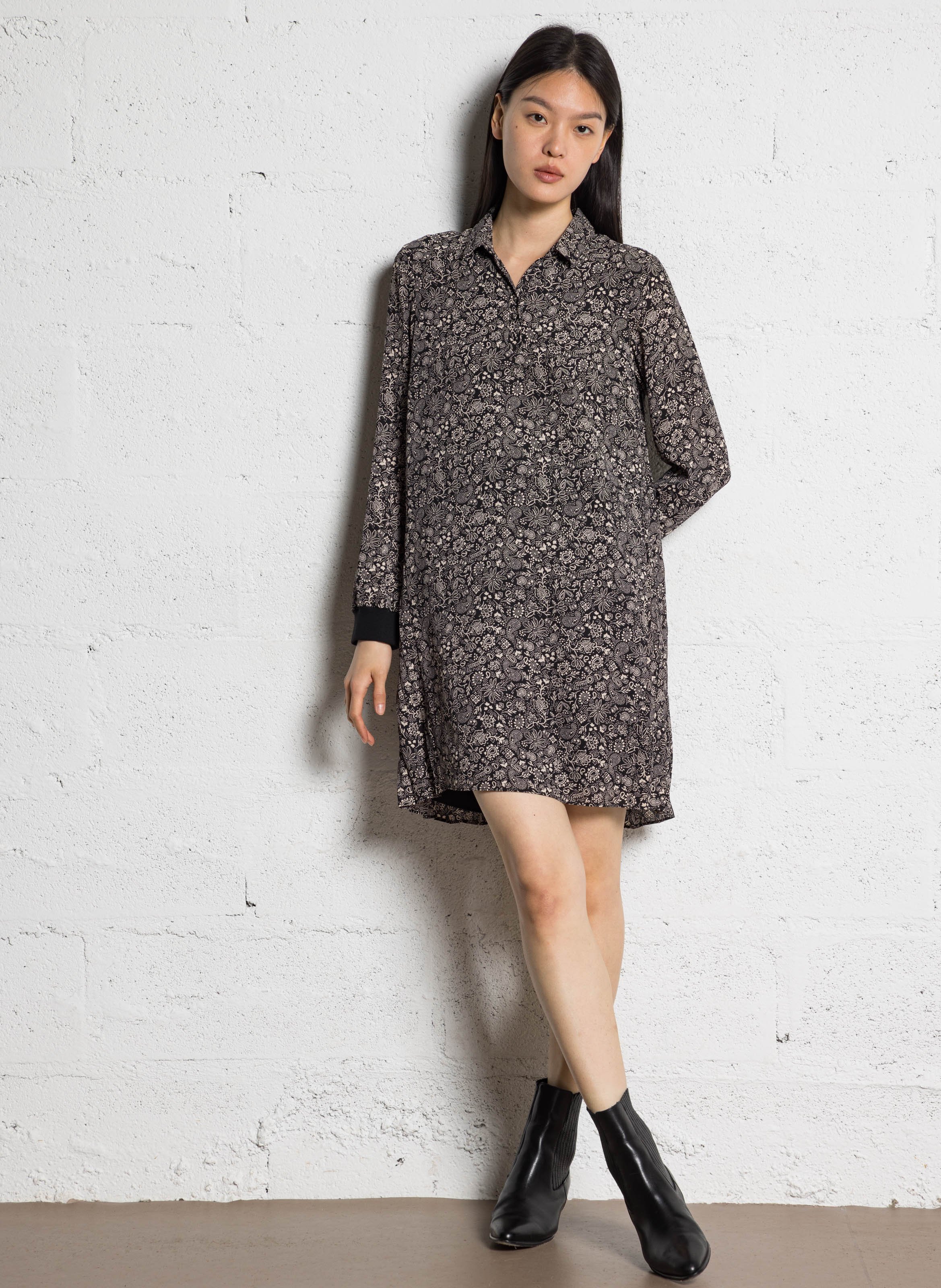 Printed dress I CODE Black