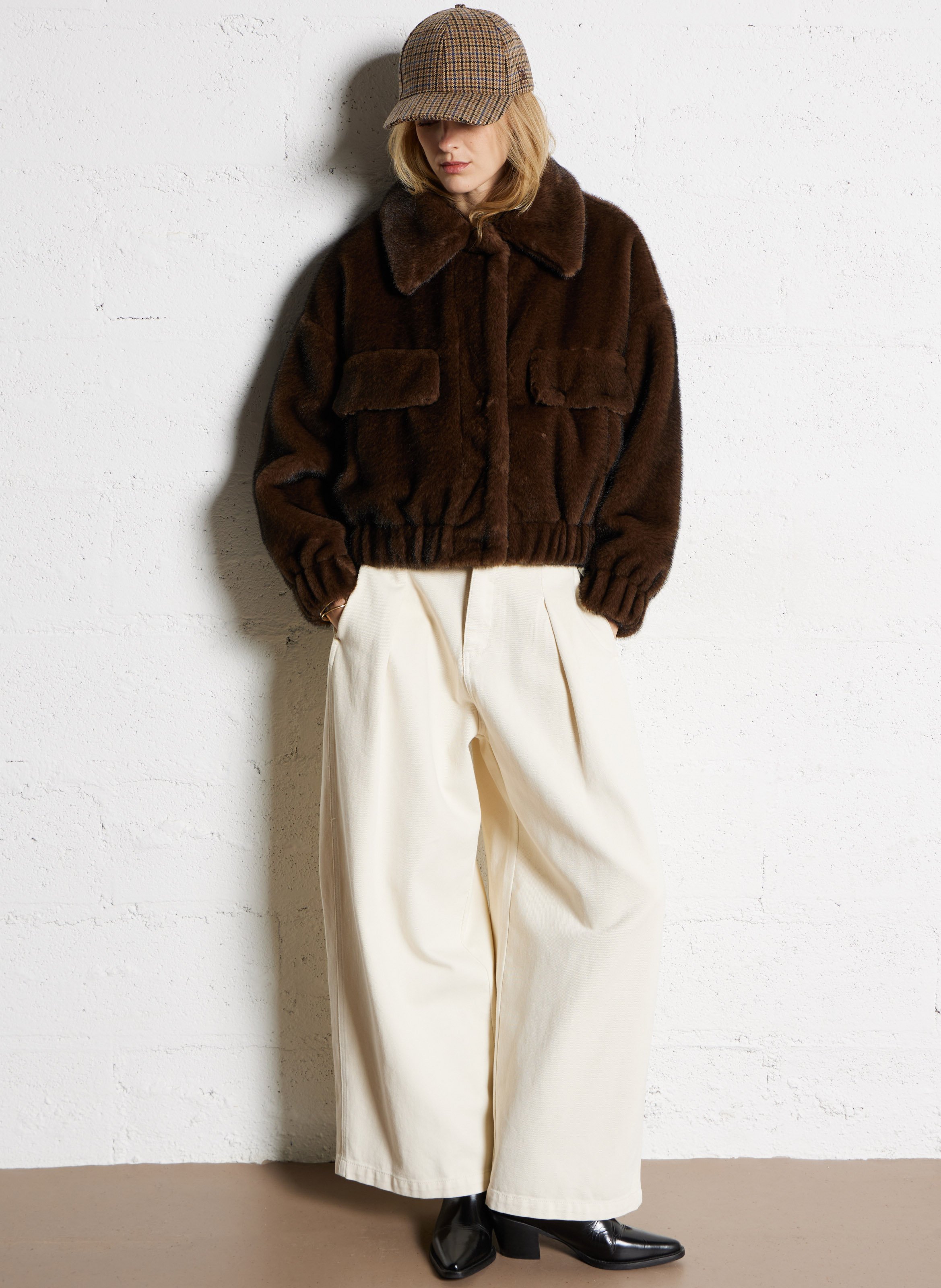 Veste oversize col classique SUNCOO Marron