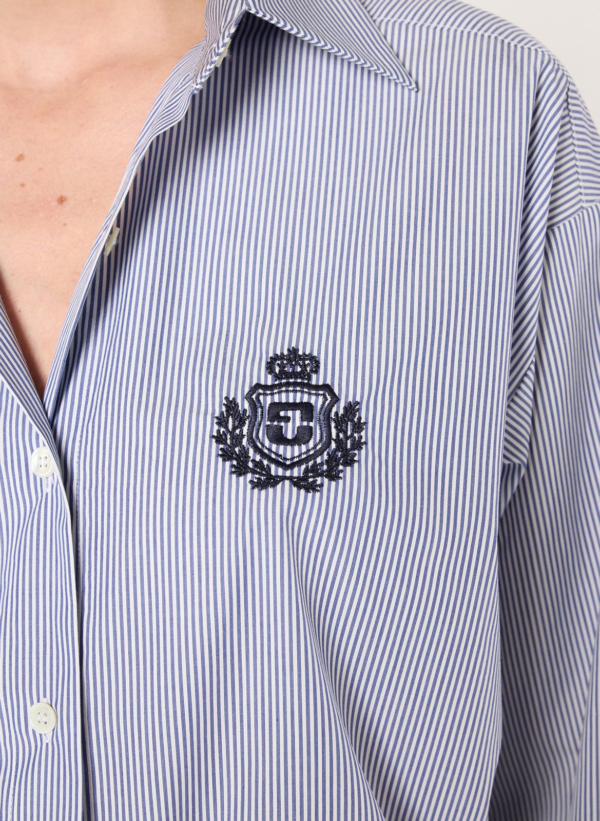 Recht, gestreept overhemd van katoen GERARD DAREL Blauw