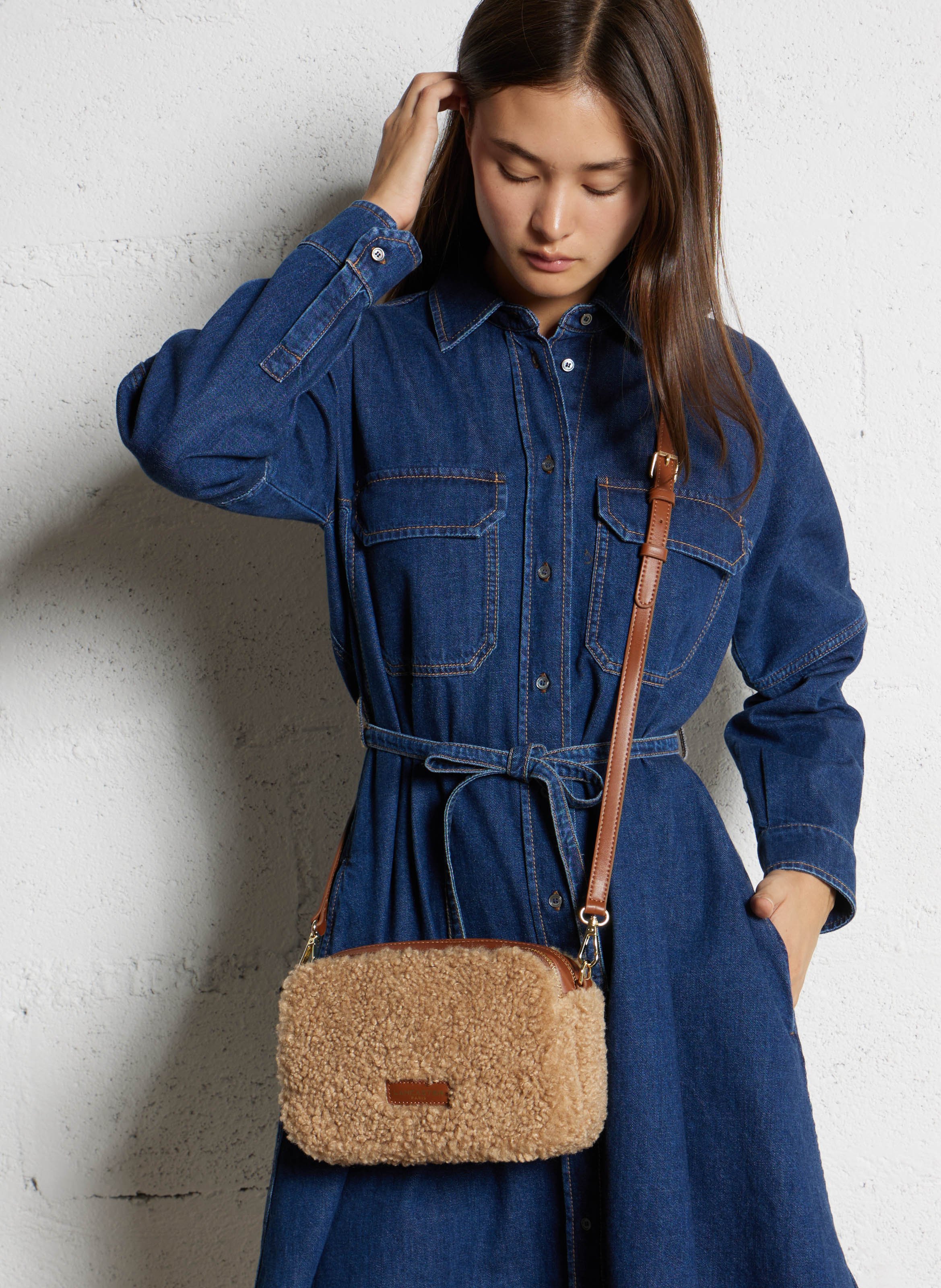 Sac bandoulière en cuir LANCASTER PARIS Marron